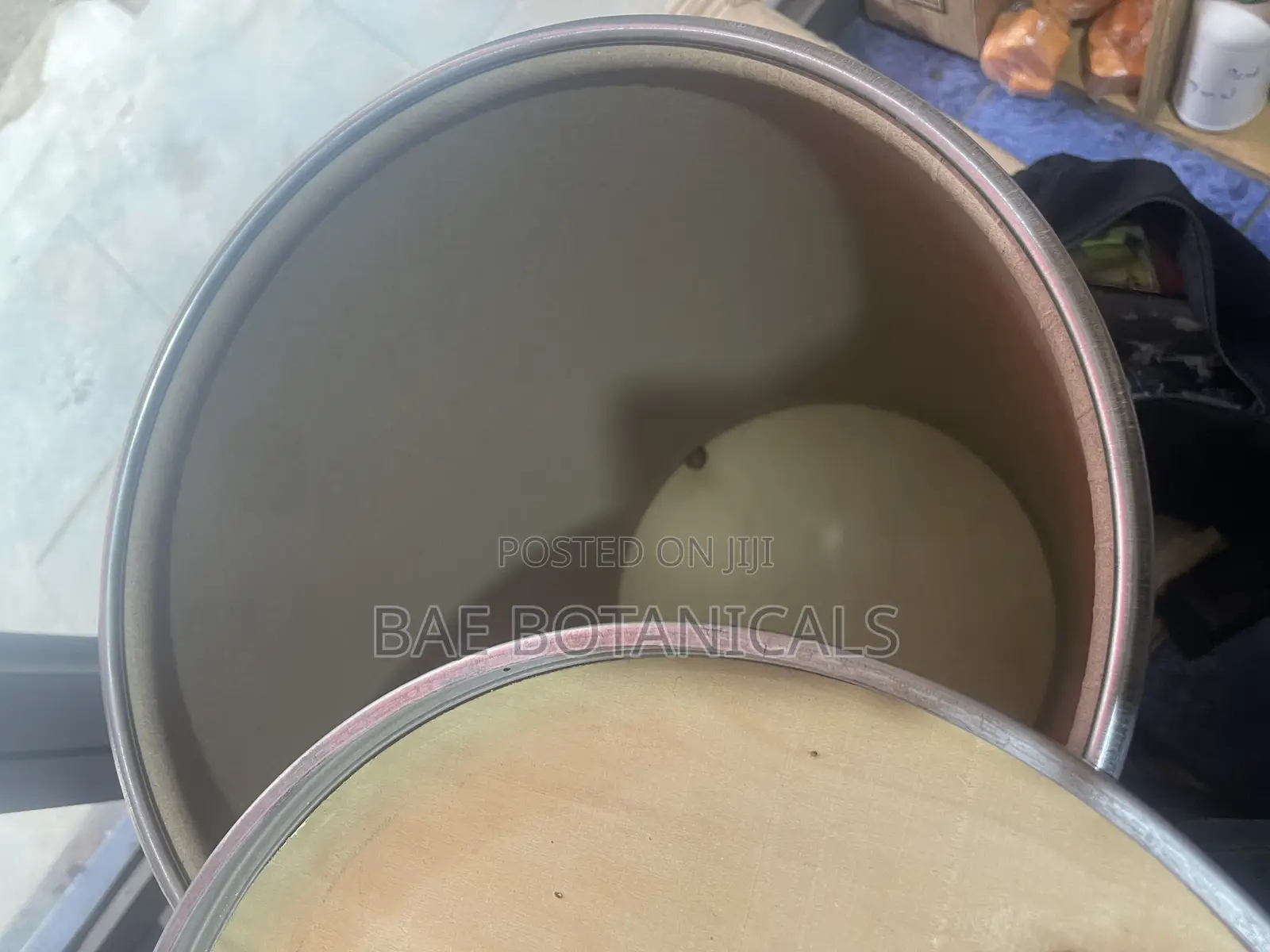Empty Large Brown Kraft Paper Drum