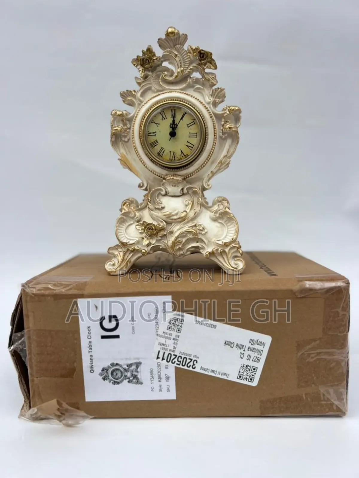 Oliviana Table Clock Ivory/Gold