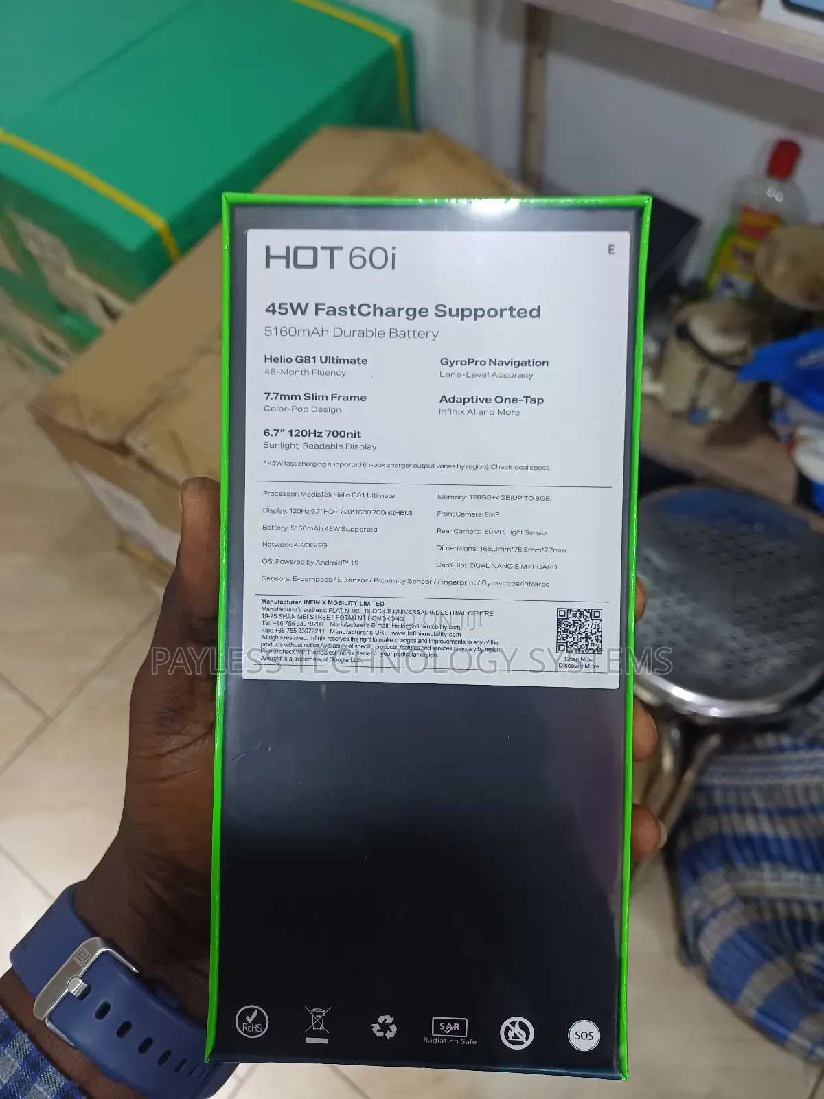 New Infinix Hot 60i 128 GB White