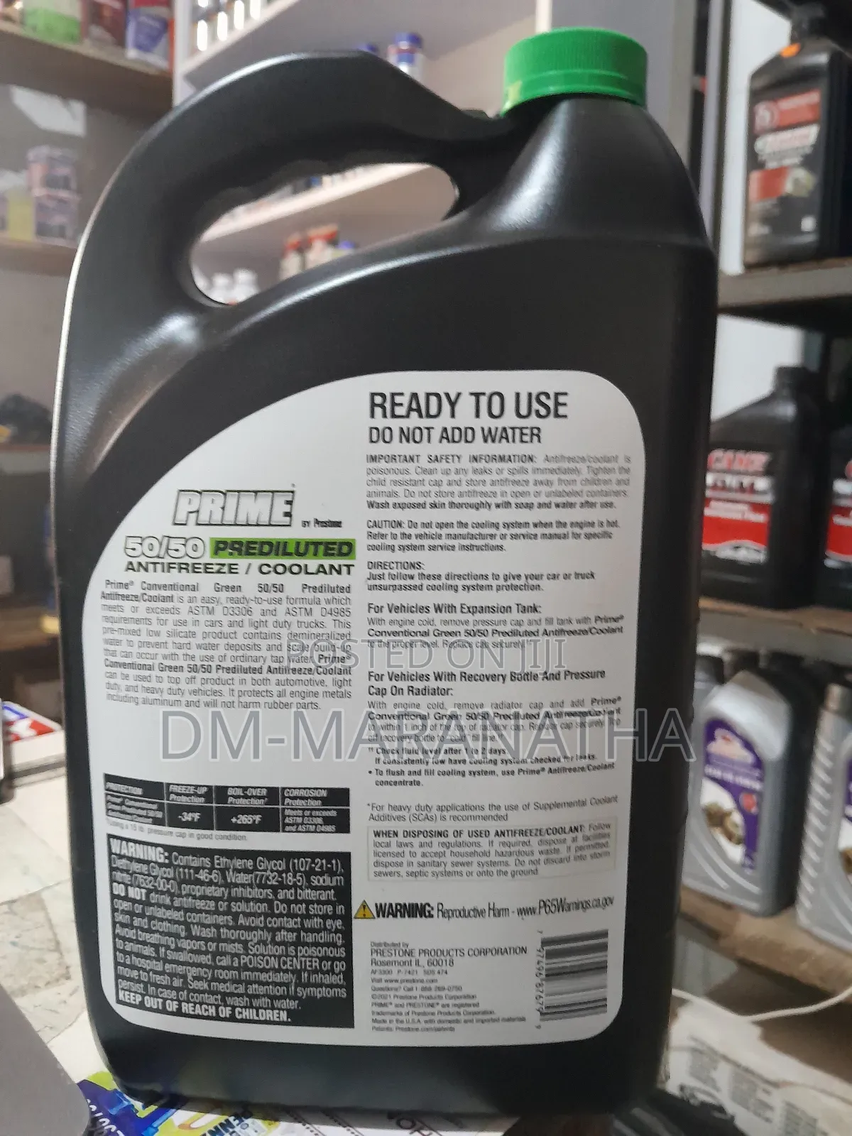 Prime Conventional Green Coolant- Organic Green Colour