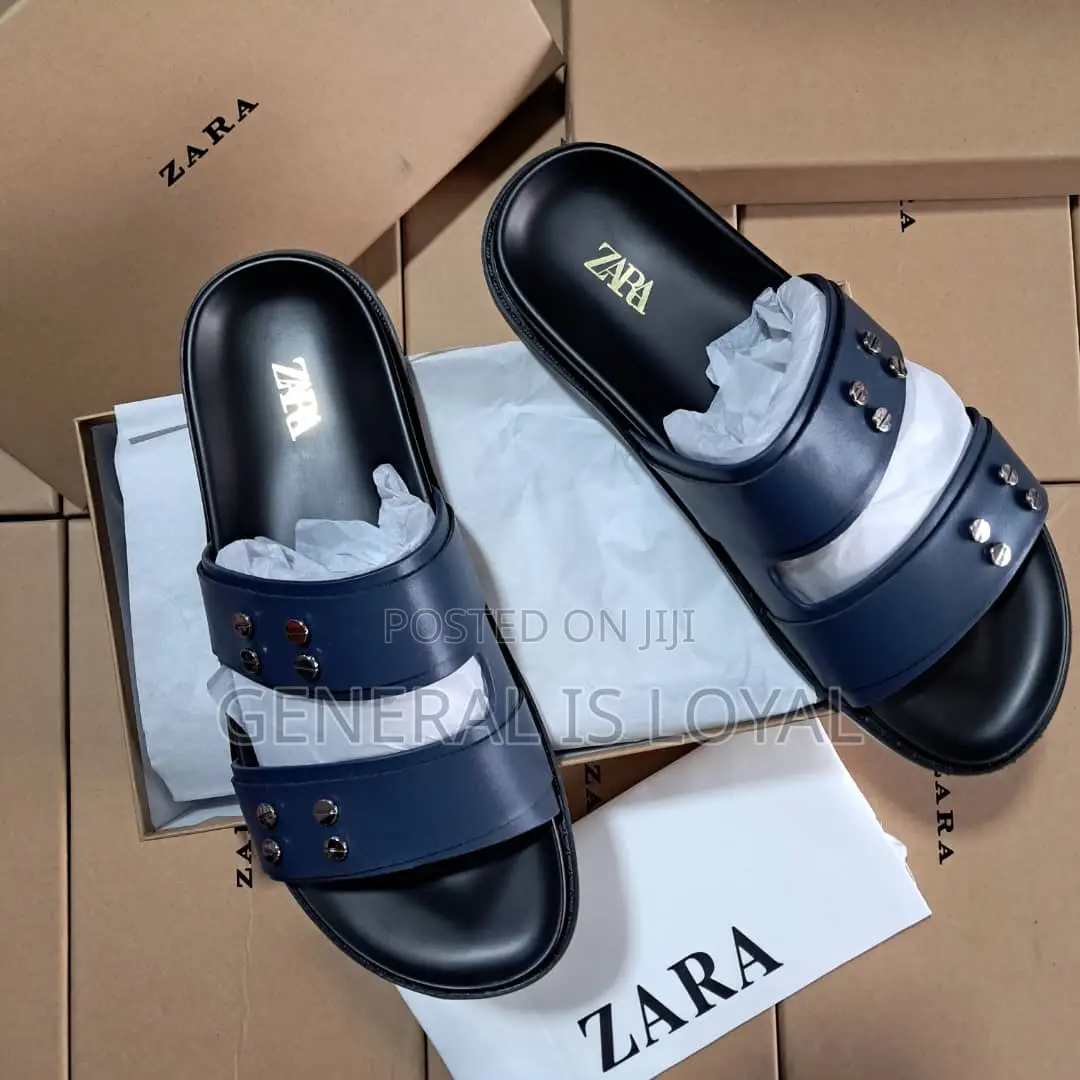 Zara Leather Mens Slippers