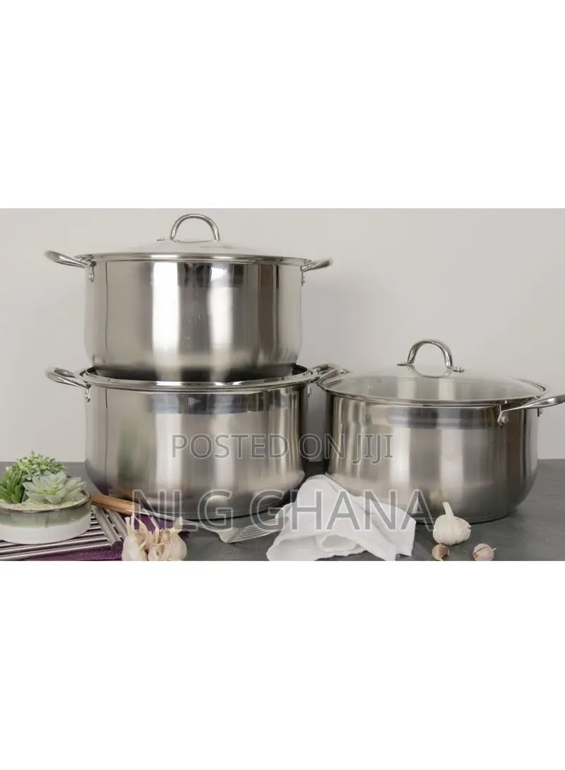 6 PCS 11.8/12.6/13.4" Stainless Steel Stockpot. Ghx2285