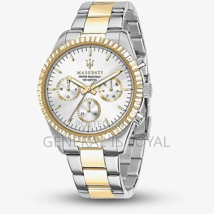 Maserati Men’S Competizione Silver Chronograph Dial Two Tone