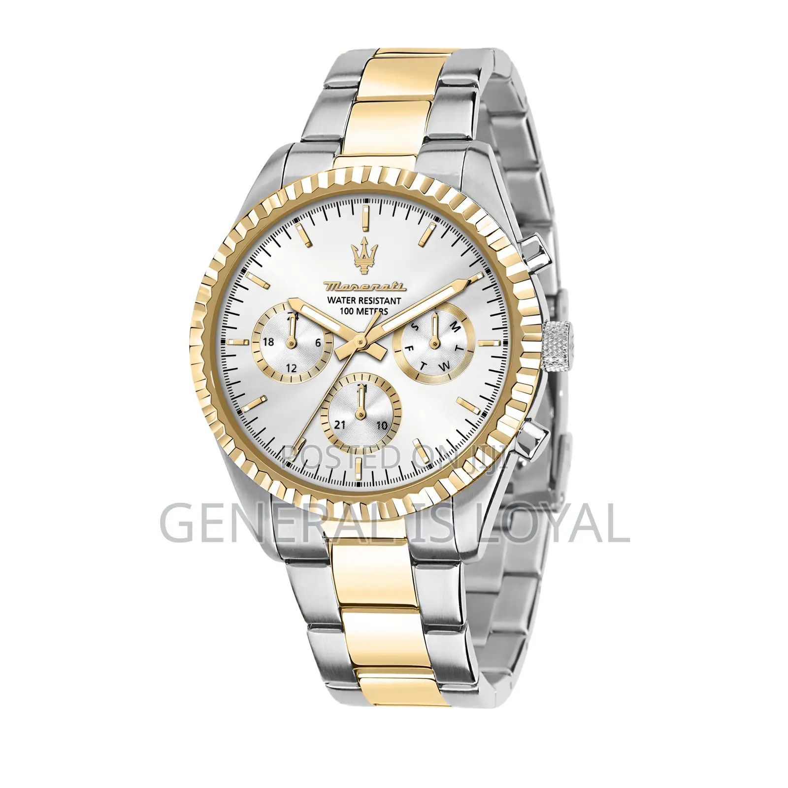 Maserati Men’S Competizione Silver Chronograph Dial Two Tone