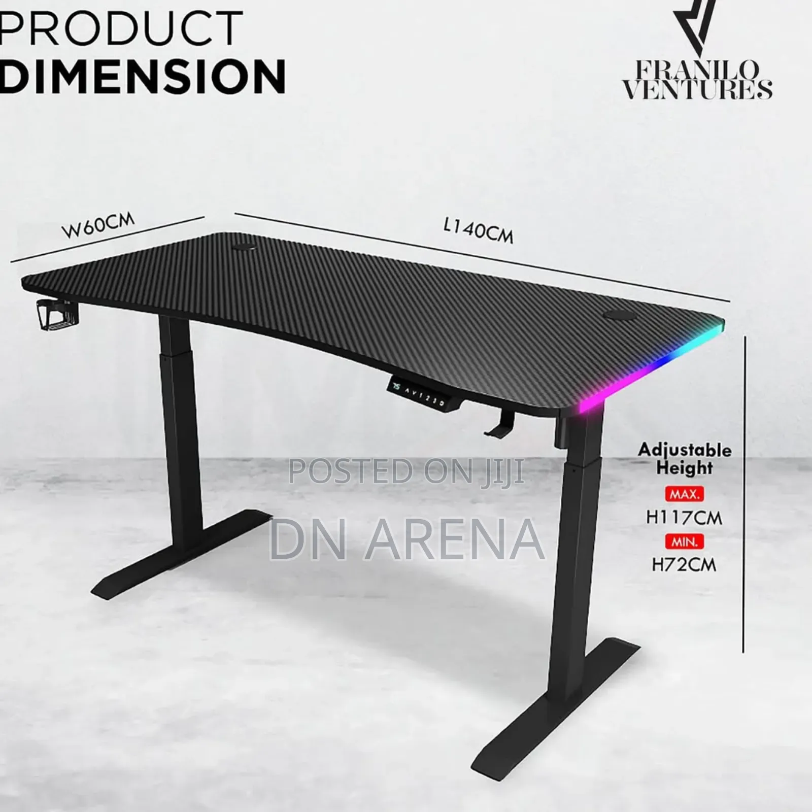 Electric Adjustable Desk RGB Light