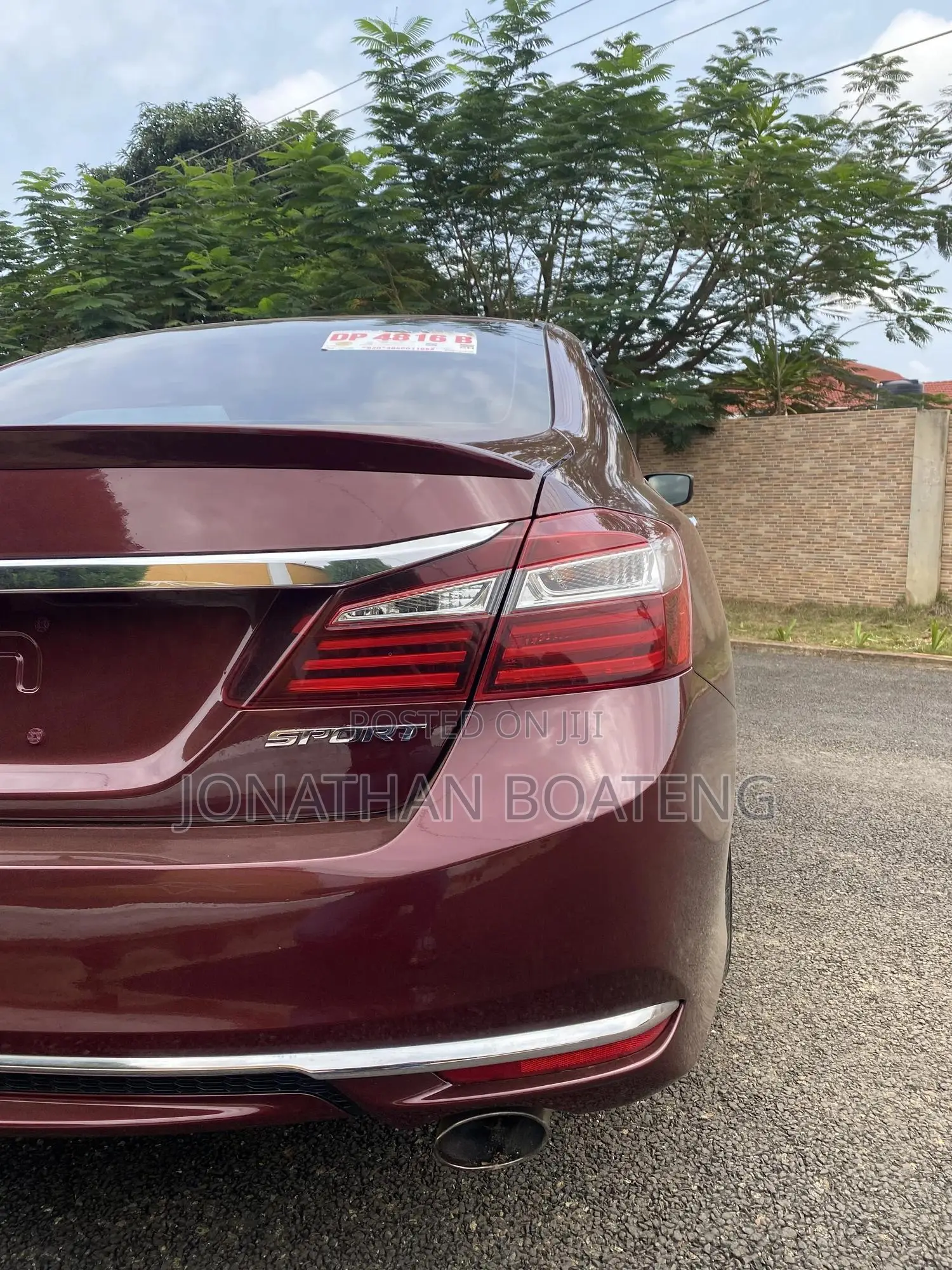 Honda Accord Sport 4dr Sedan FWD (2.4L 4cyl 2A) 2017 Burgundy