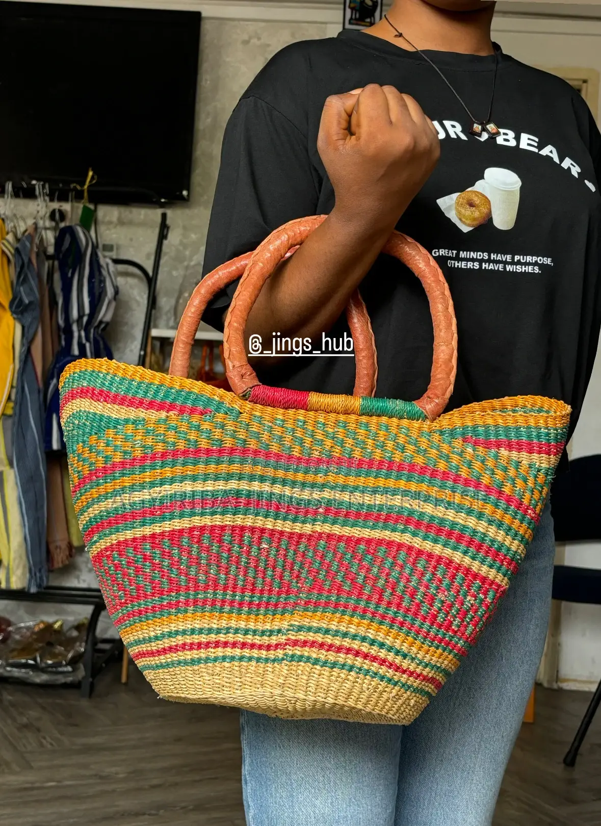 Bolga Handwoven Oval Bag
