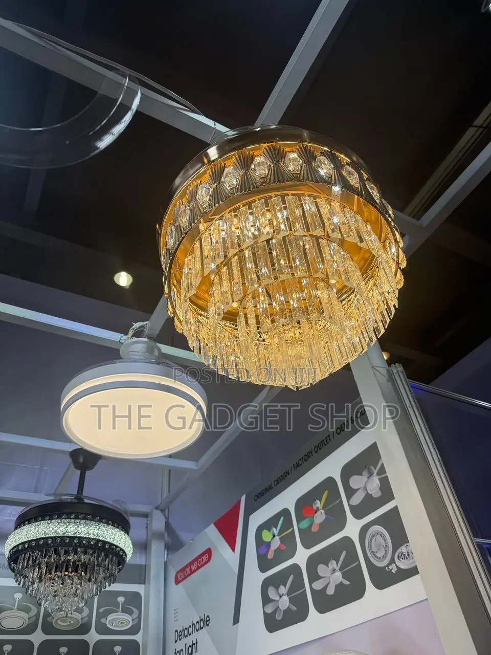 Gold Ceiling Fan With Light