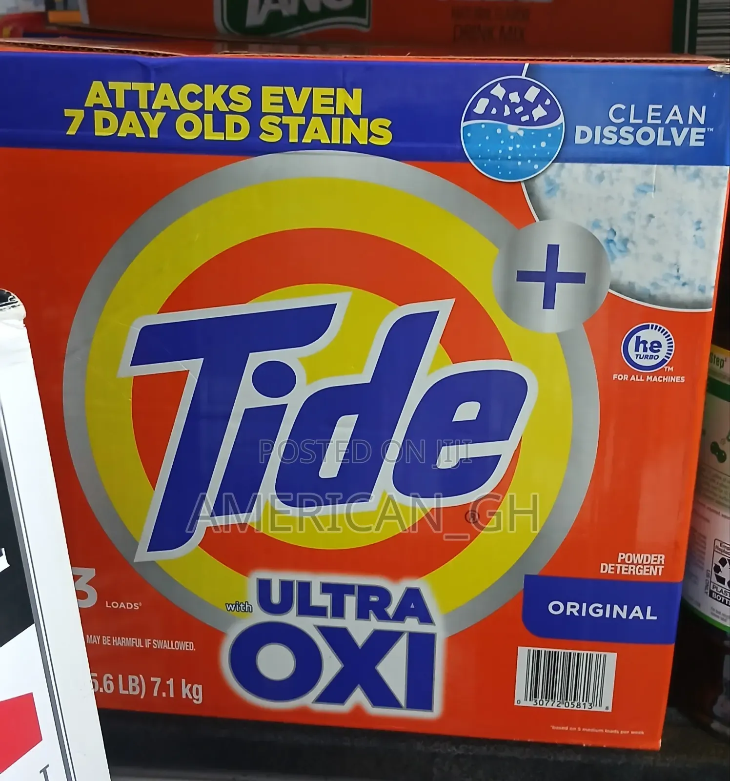 Tide Ultra Oxi Powder Detergent, 143 Loads(7.1kg)