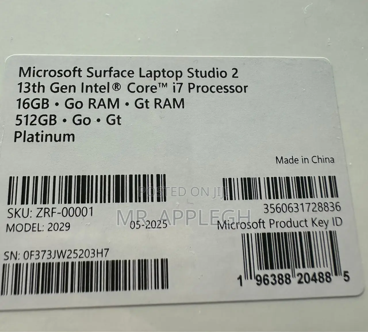 New Microsoft Surface Laptop Studio 2 16GB Intel Core i7 SSD 512GB