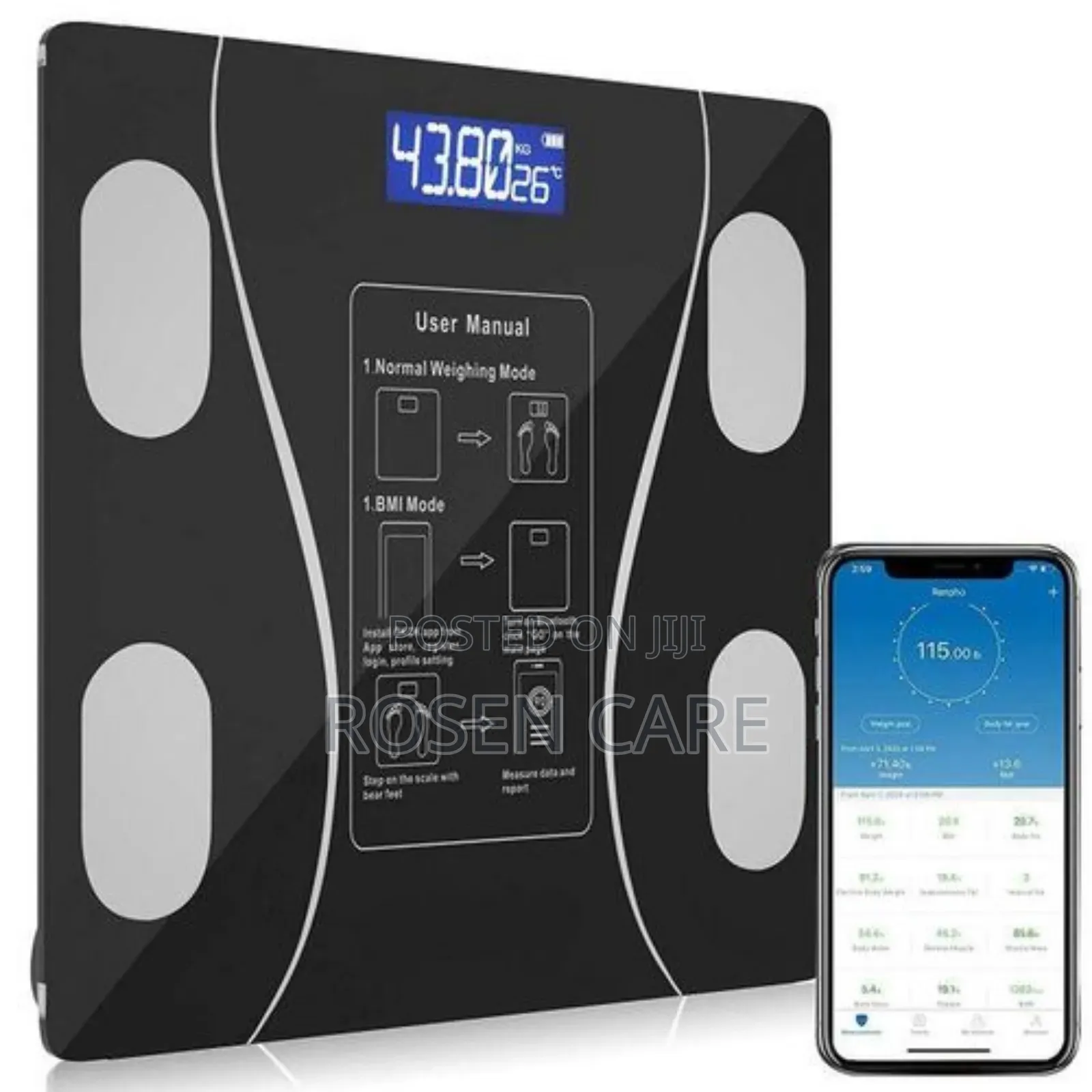 Smart Bluetooth Body Fat Weighing Scale Weight 180kg