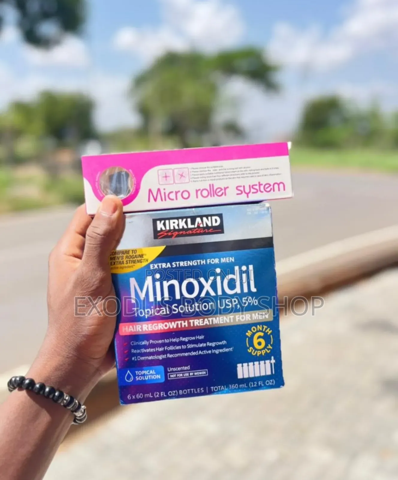 Kirkland Minoxidil Oil (Pack) Derma Roller Regrowth Combo