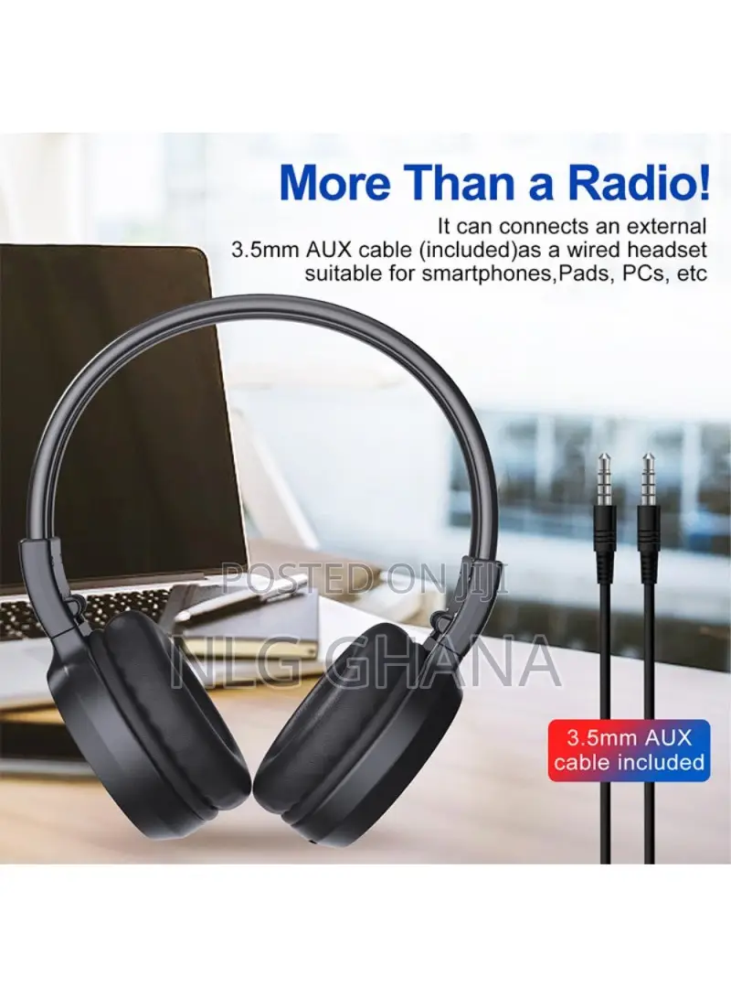 Fm Radio Over Ear Headphones Rechargeable Foldable. Tvx26140