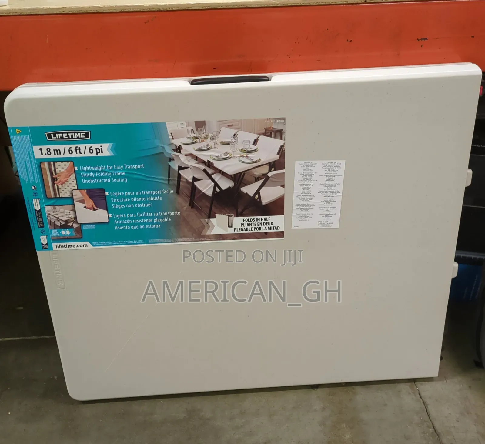 Lifetime Foldable Table, 1.8m or 6ft ( for 8)