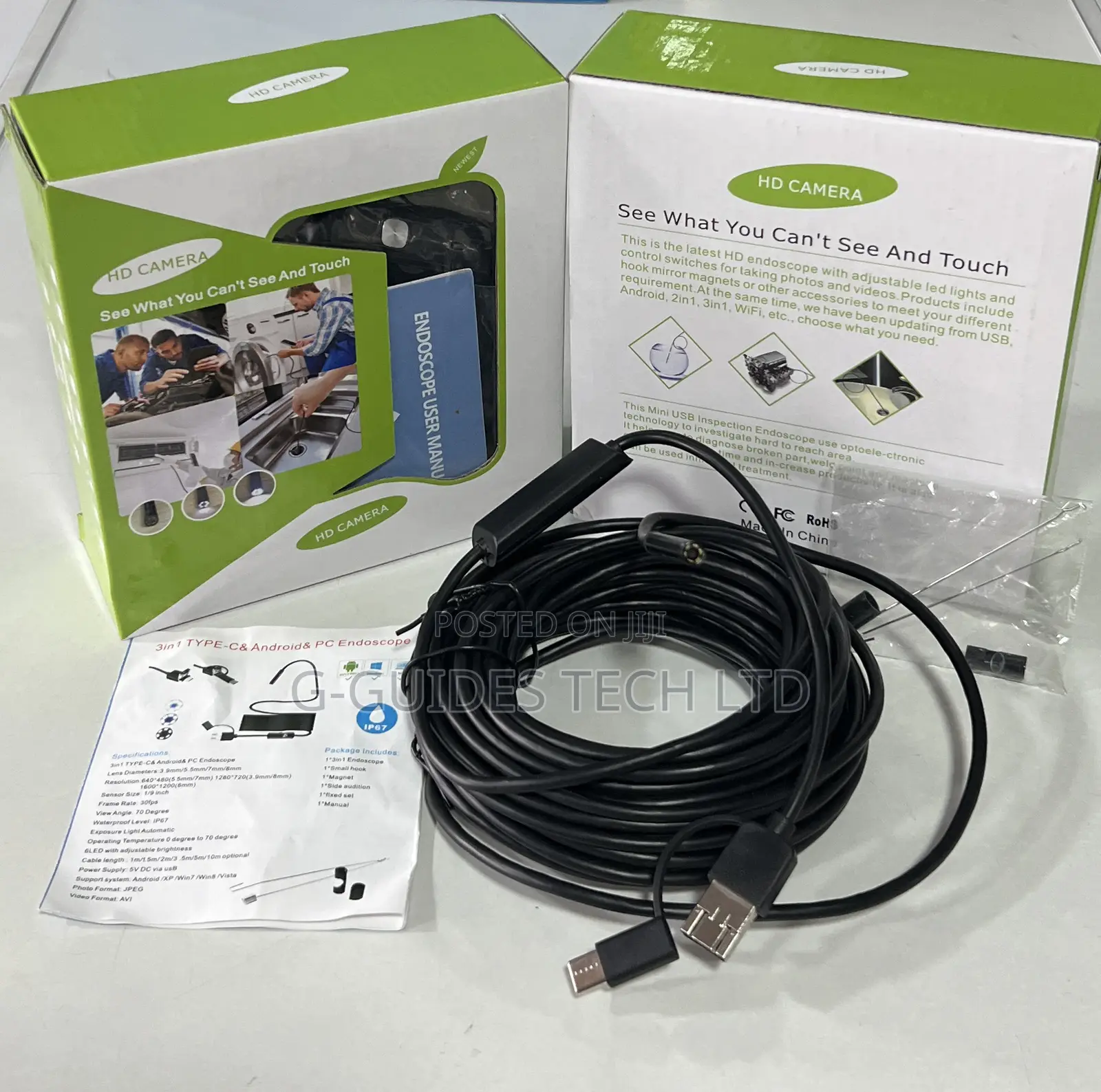 3 in 1 Hd Endoscope Camera 10meters Ad553-10