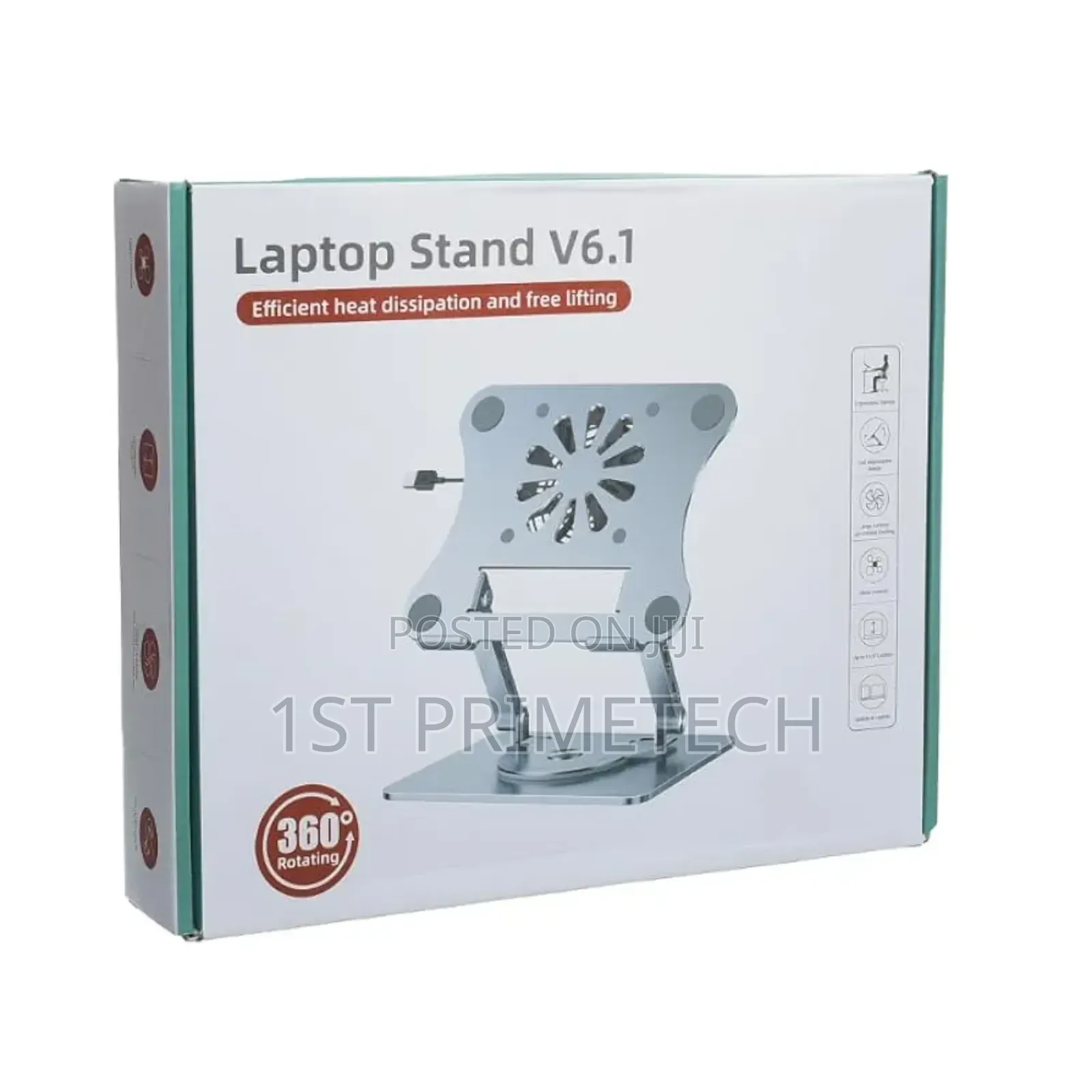 Metallic Swivel Laptop Stand With Cooling Fan