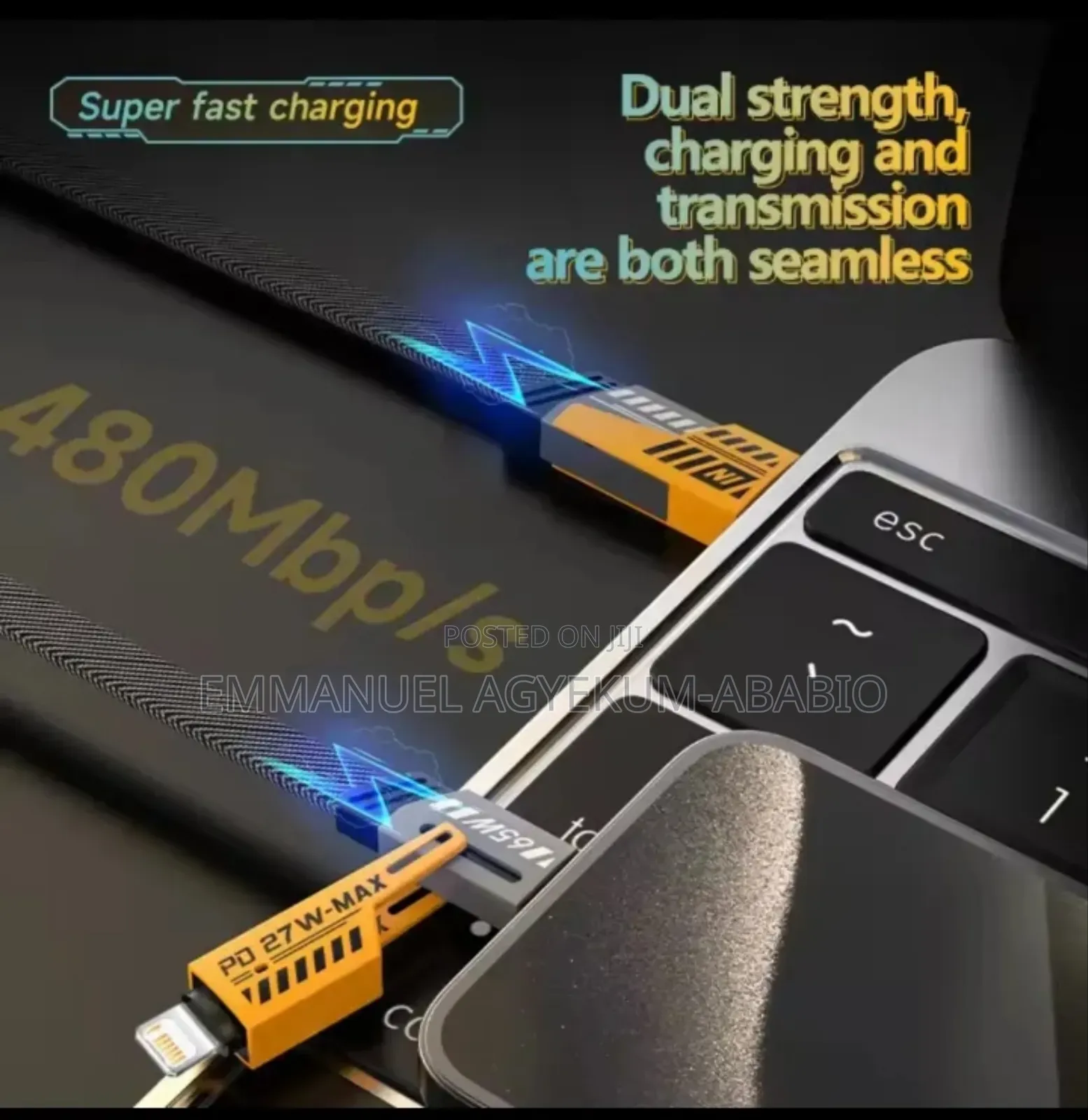 4-in-1 Usb Data Cable 27/65w (Type C, L. Conductor, Usb A)