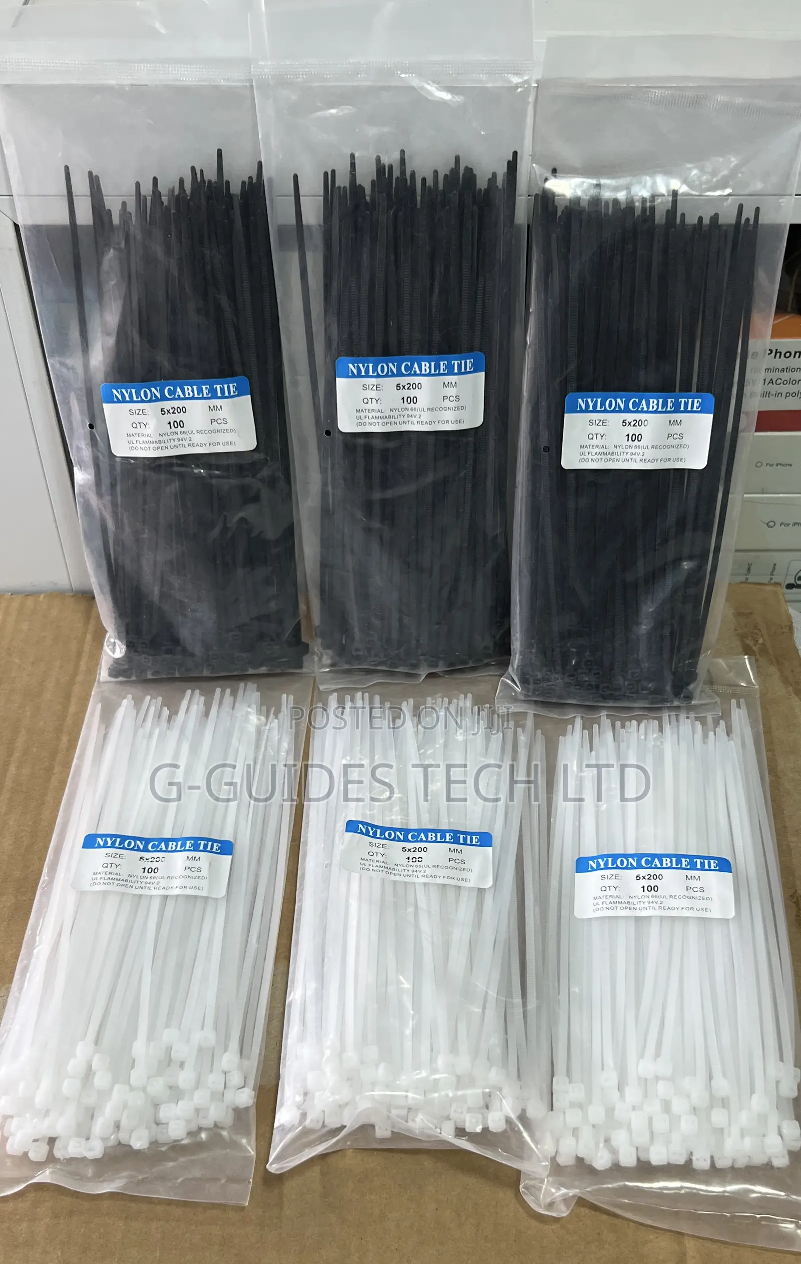 Nylon Cable Tie 5x200mm (100 in Pack)