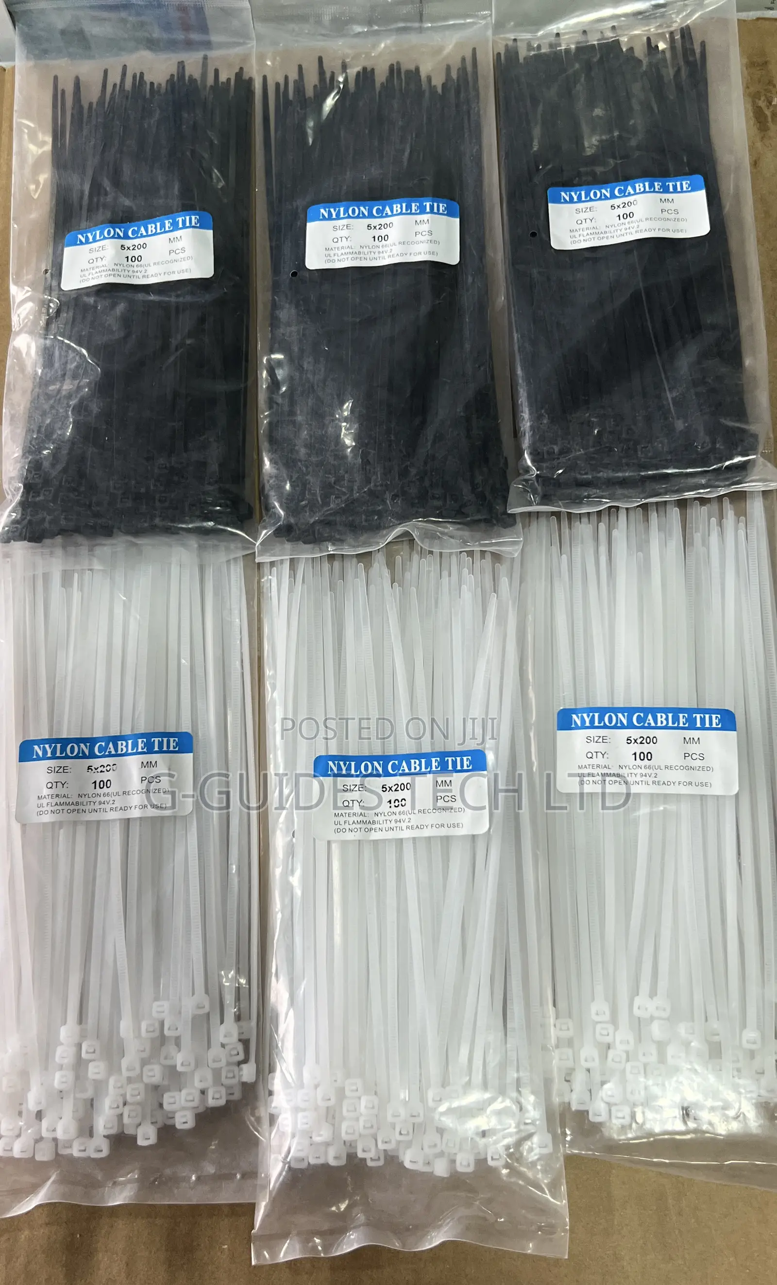 Nylon Cable Tie 5x200mm (100 in Pack)