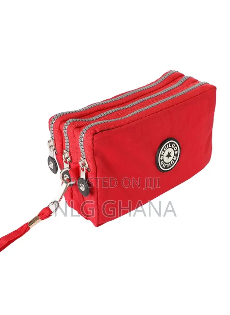 Women Three Layer Zipper Coin Purse Washed Denim. Tvx27532