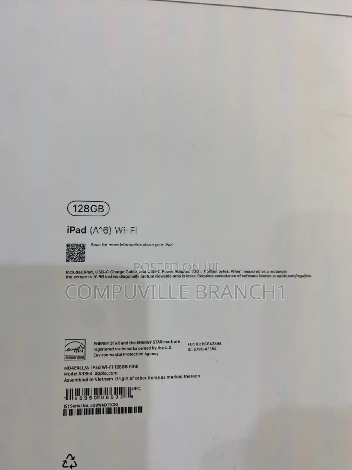 New Apple iPad Wi-Fi 128 GB Pink
