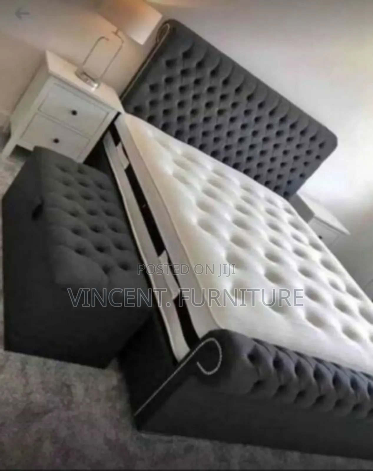 Queen Size With Mattress and Ottoman