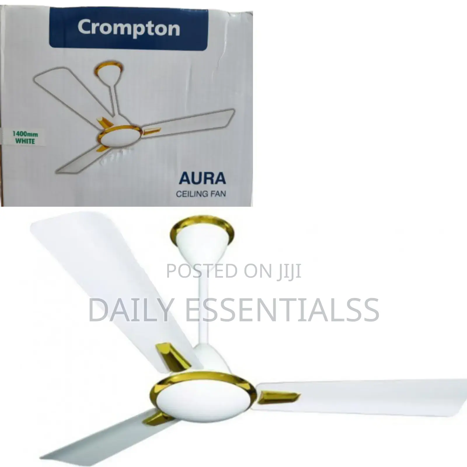 Crompton Aura Ceiling Fan - White Gold