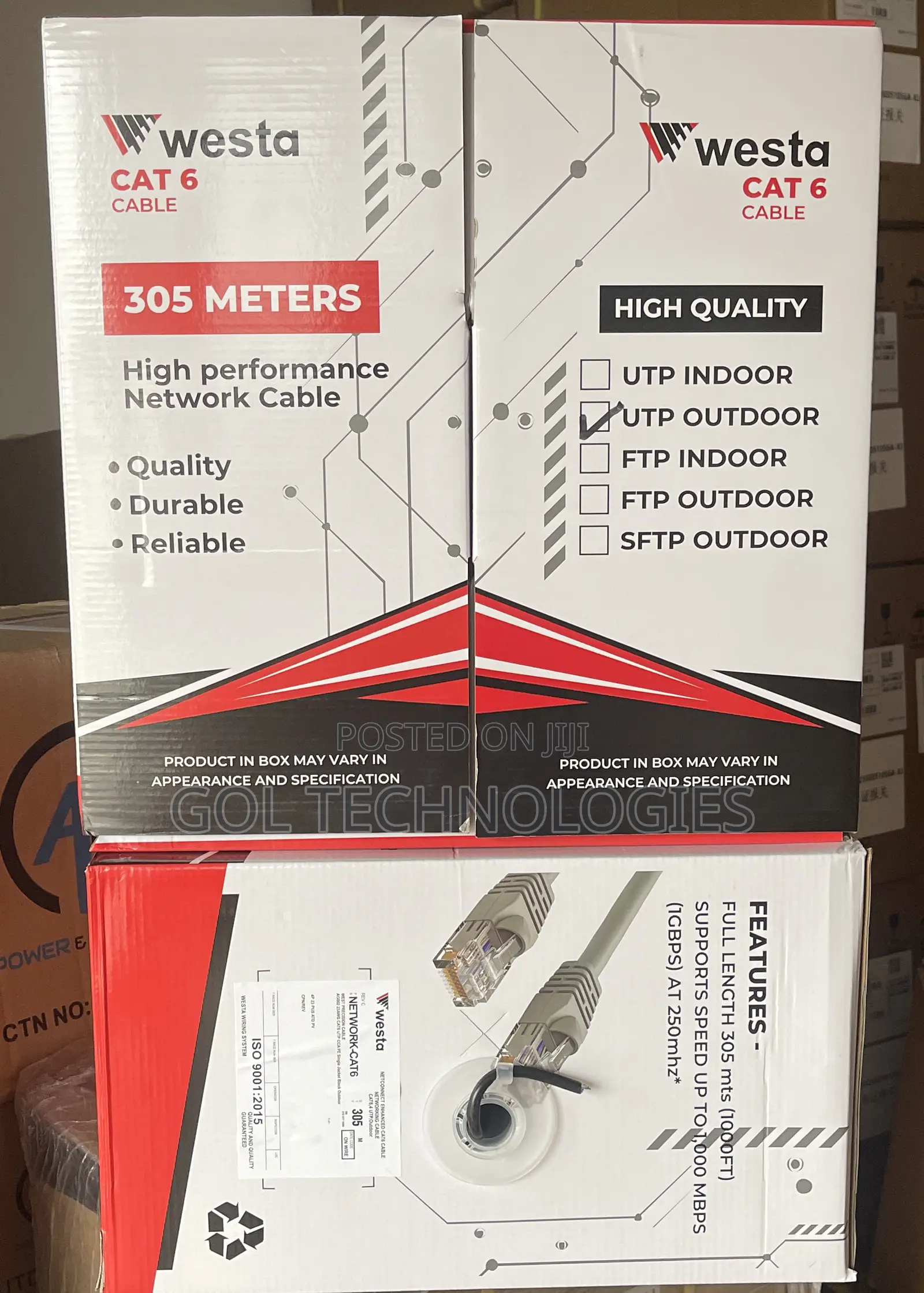 Outdoor Cat6 Utp Cable 305m High Quality Network Cable Westa