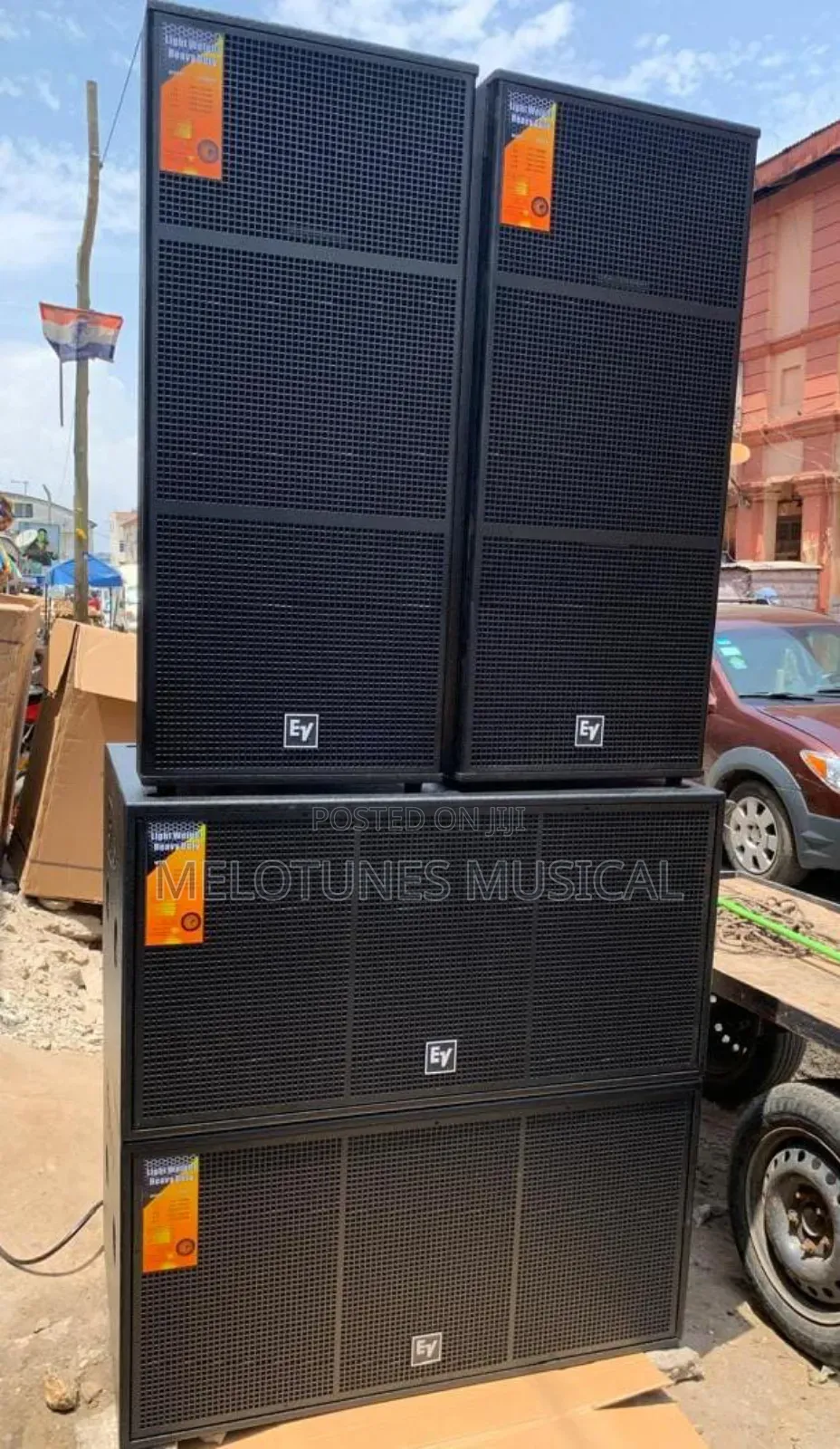 Full Set Electro-Voice Speakers With Amplifier Rack