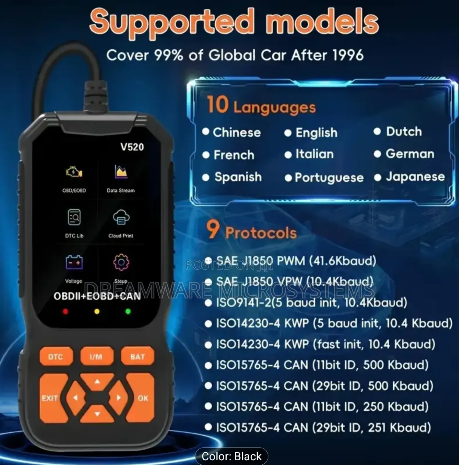 Advanced V520 Obd2 Car Scanner Tool With DTC Library