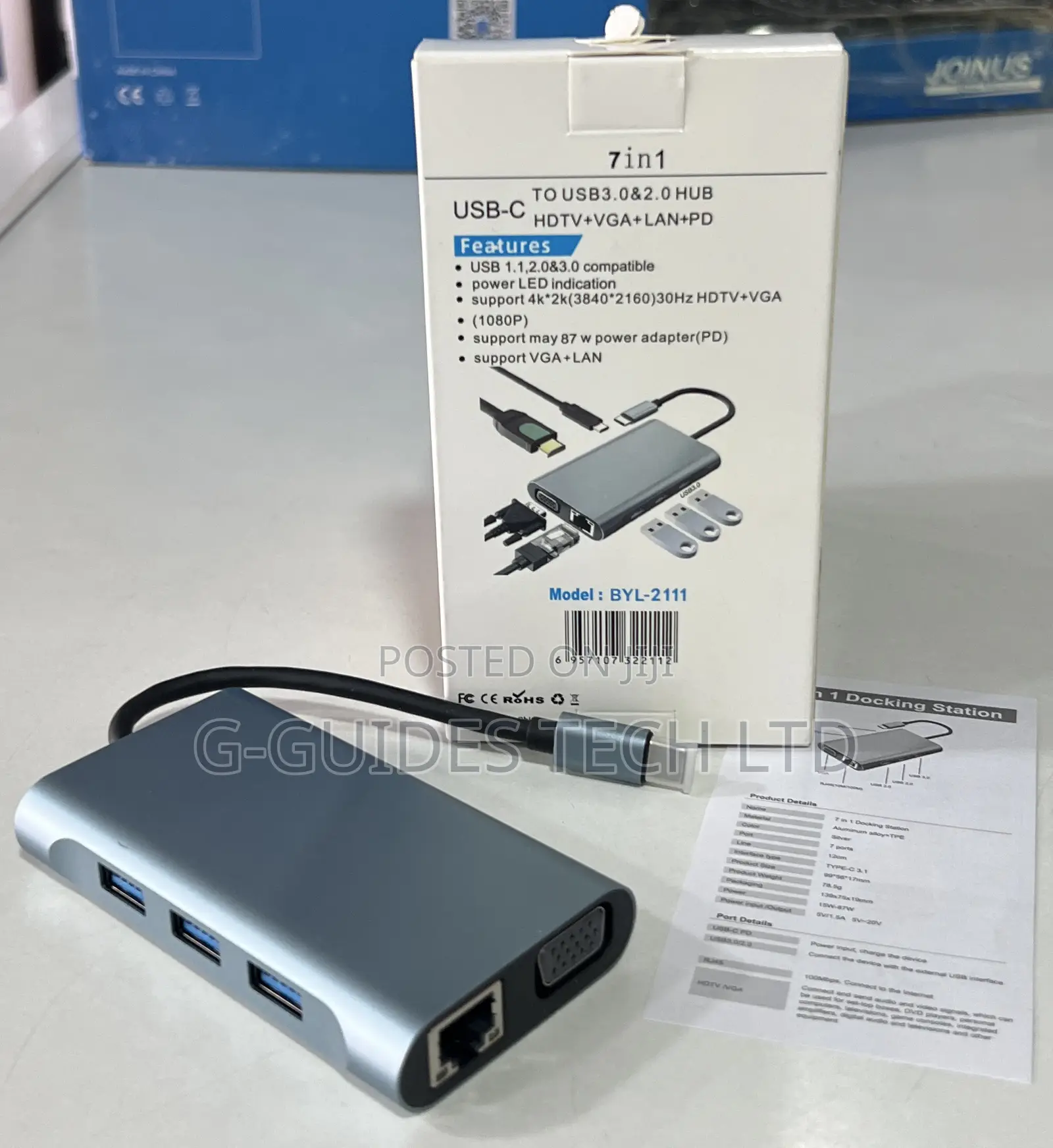 7-in-1 Usb-C Multiport Adapter, 7 in 1 Type-C Adapter