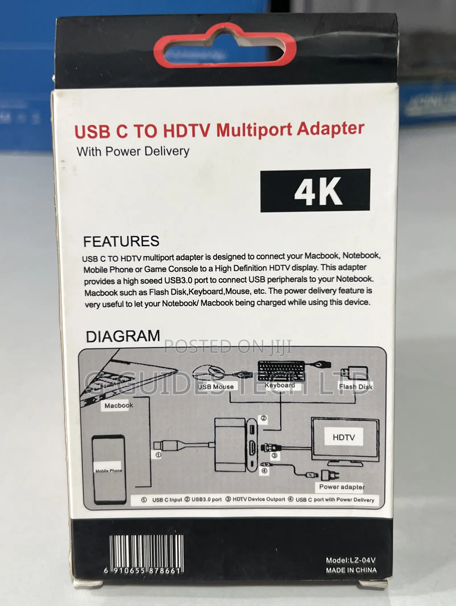 3-in-1 Usb Type-C Adapter, Usb-C to HDTV Multiport Adapter