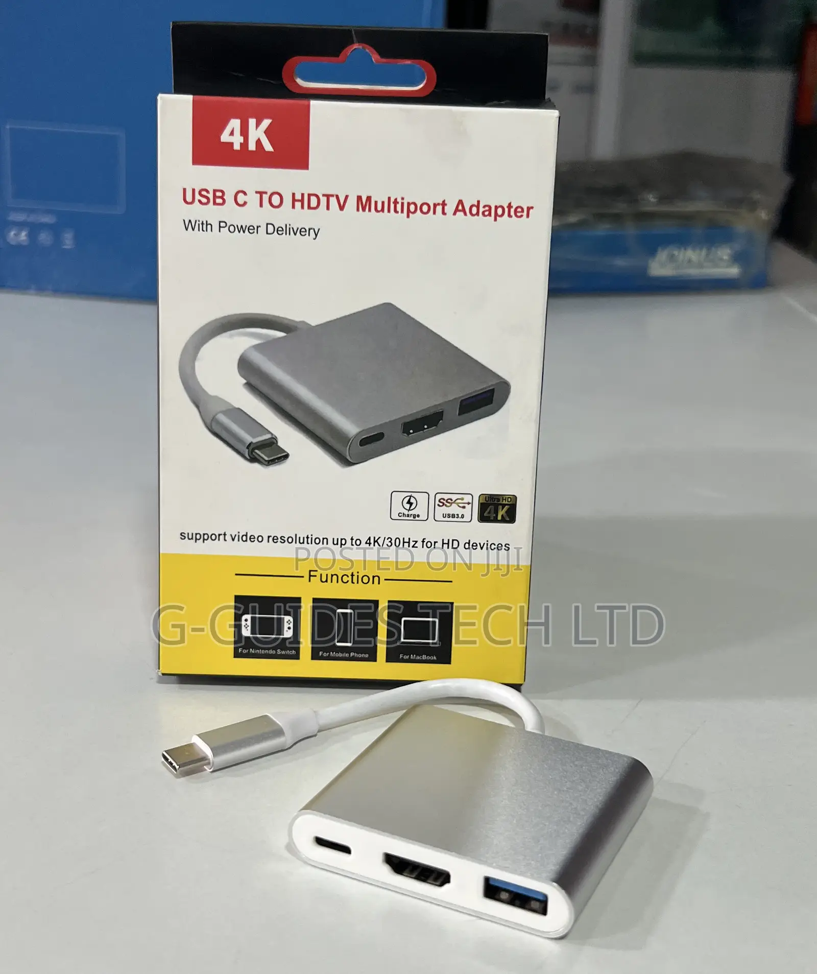3-in-1 Usb Type-C Adapter, Usb-C to HDTV Multiport Adapter