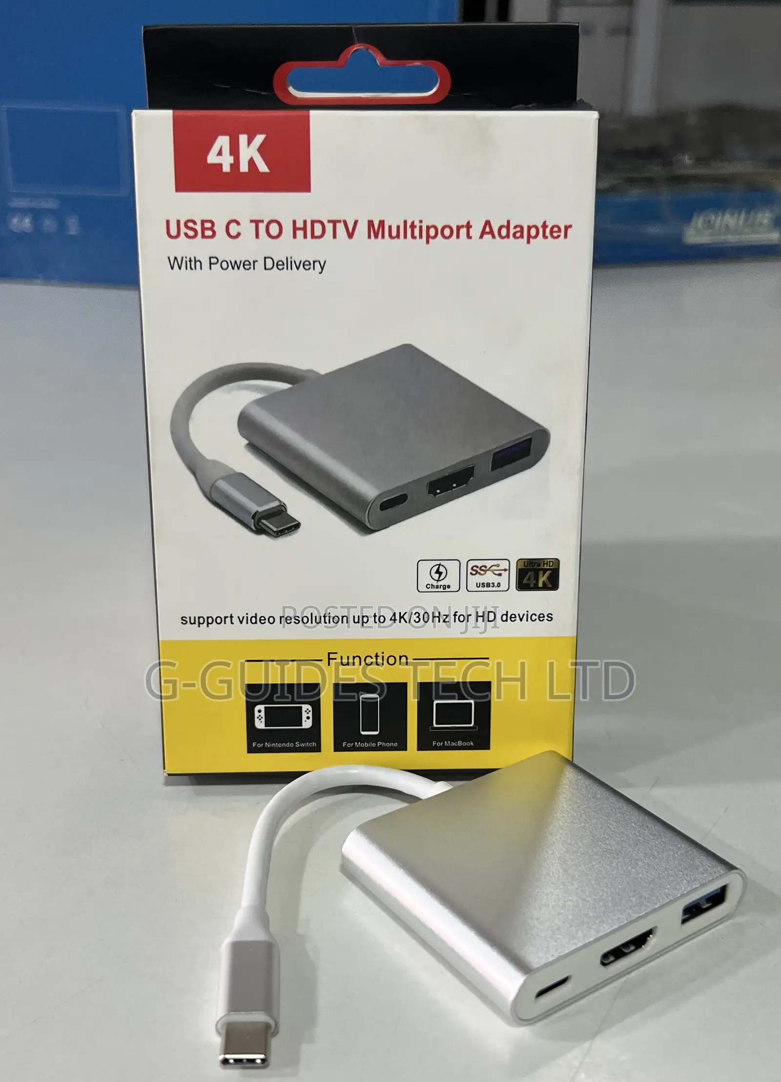 3-in-1 Usb Type-C Adapter, Usb-C to HDTV Multiport Adapter