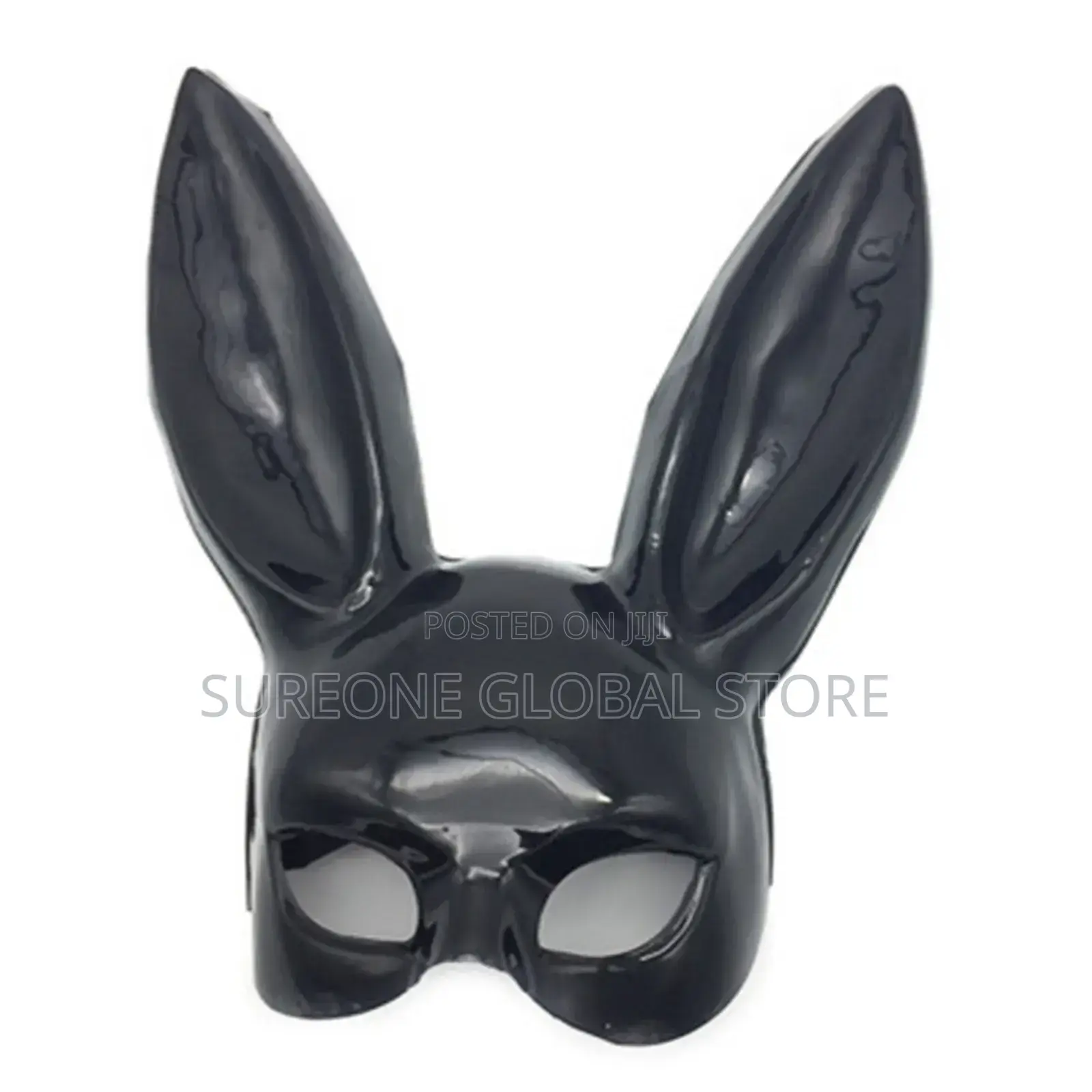 Solid Color Halloween Rabbit Ears Half Mask