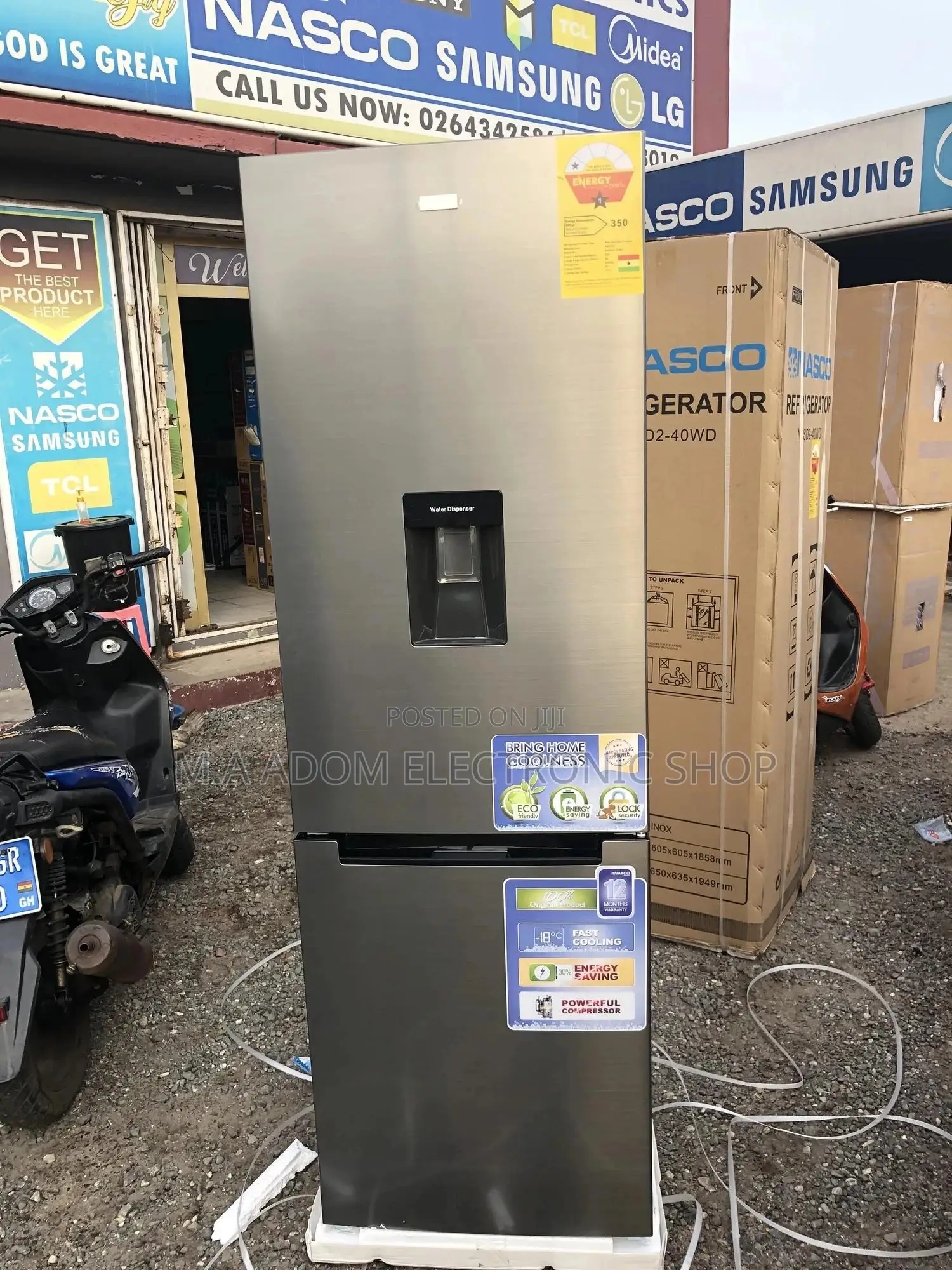 Nasco 309 Litres Fridge Down Freezera Water Dispenser