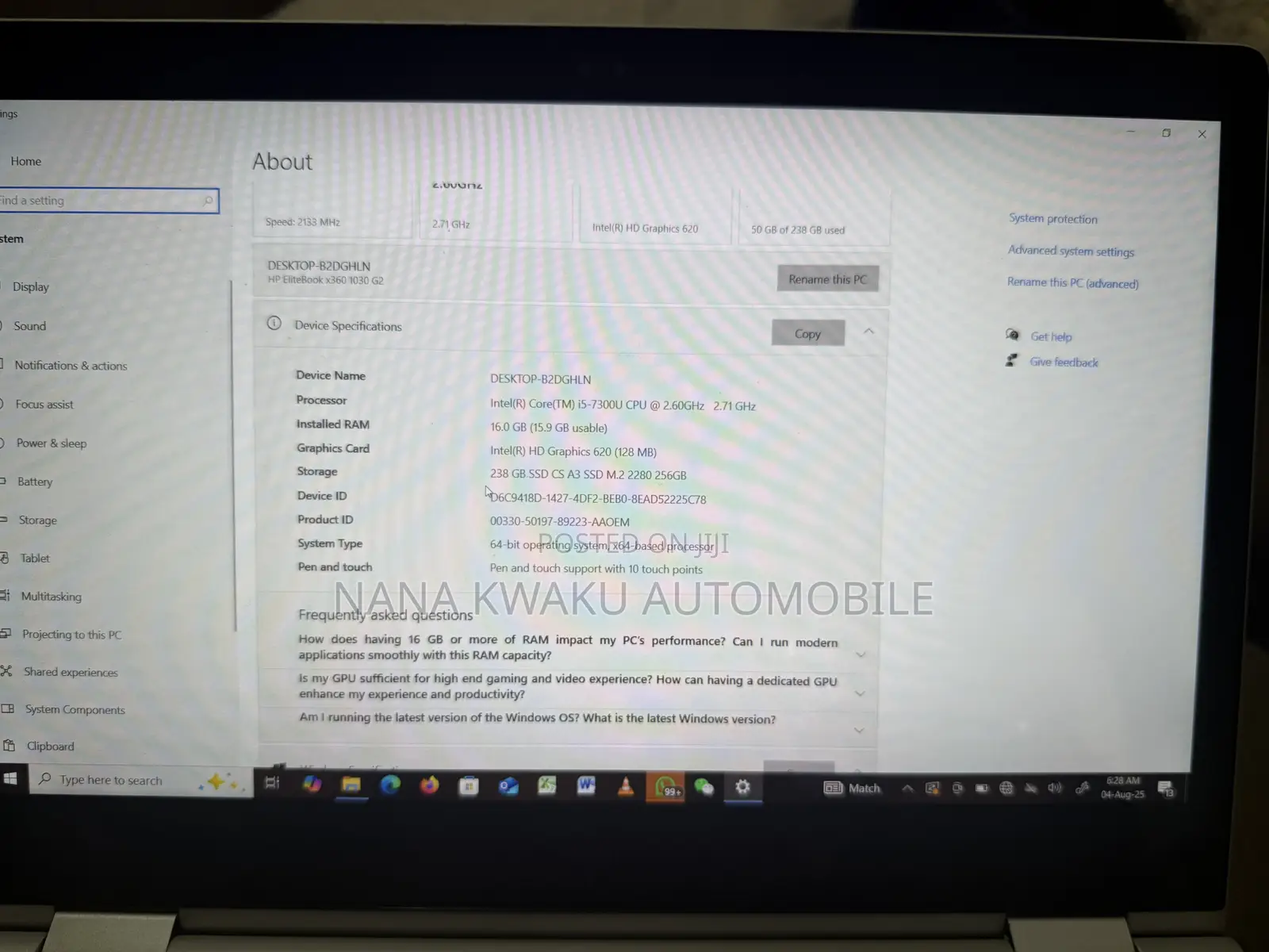 Laptop HP EliteBook 840 G5 16GB Intel Core I5 SSD 256GB