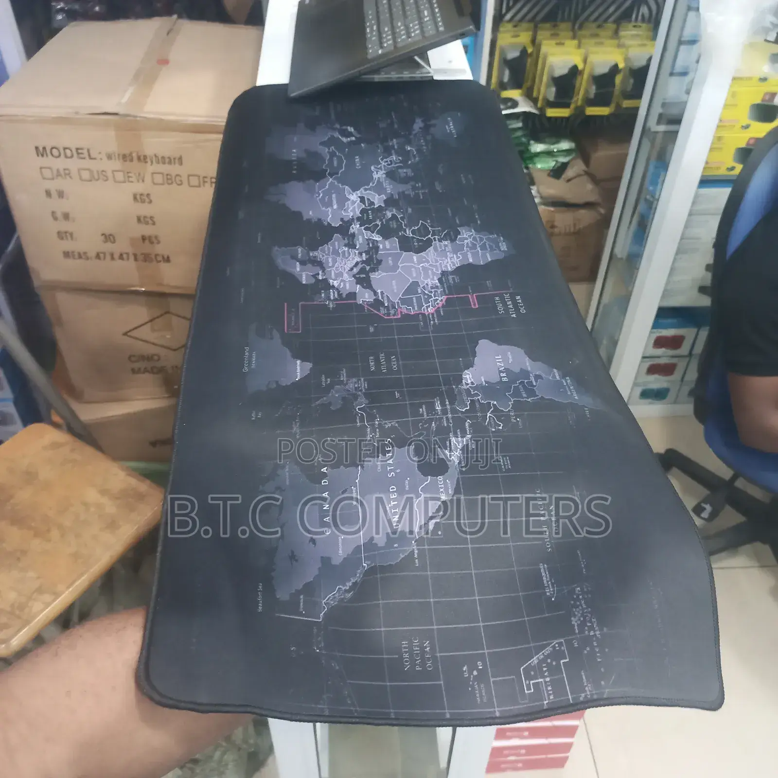 World Map Gaming Mouse Pads" or "Extended Desk Mats"