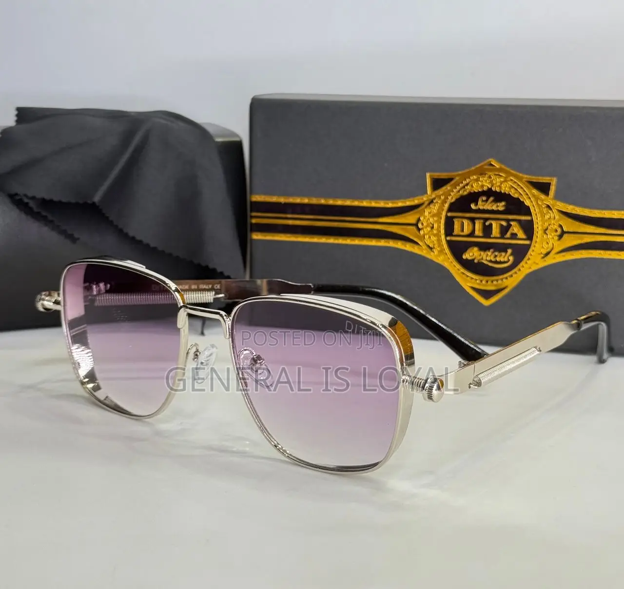 Dita Punk Bolt and Spring Rectangle Metal Rim Men’S Glasses