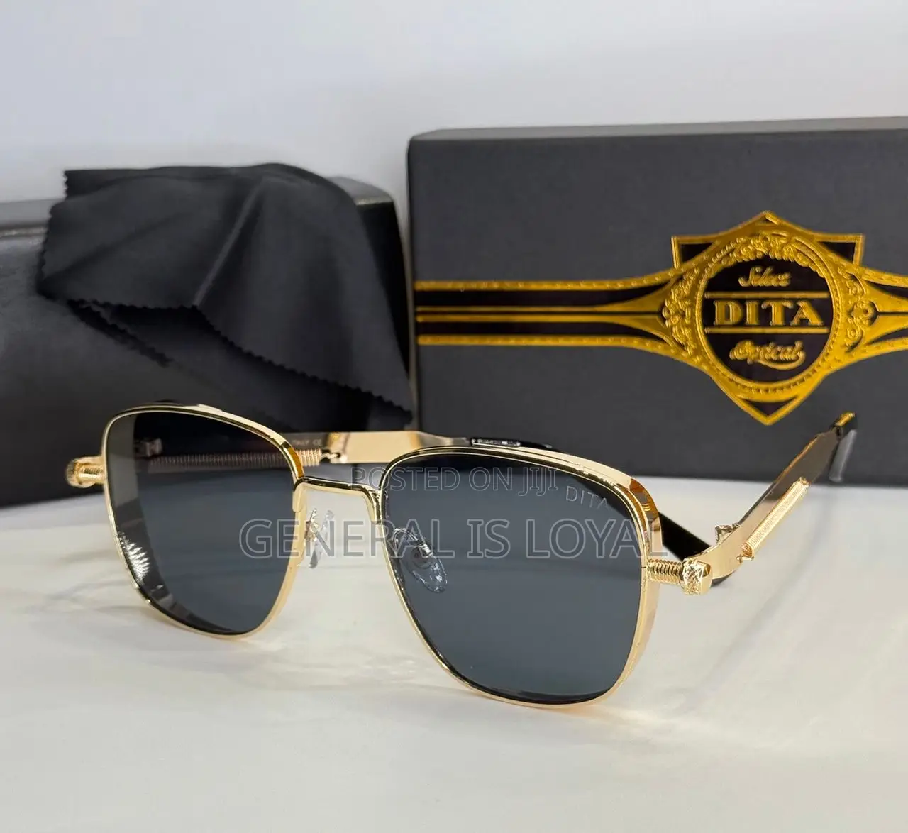 Dita Punk Bolt and Spring Rectangle Metal Rim Men’S Glasses