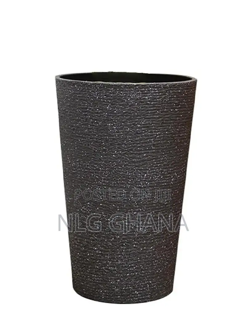 Modern Plant Pot Plastic Vase - Dark Grey. Ghx5452