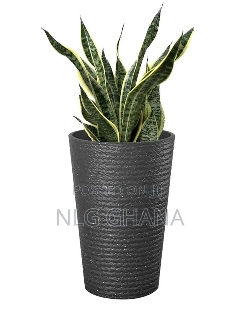 Modern Plant Pot Plastic Vase - Dark Grey. Ghx5452