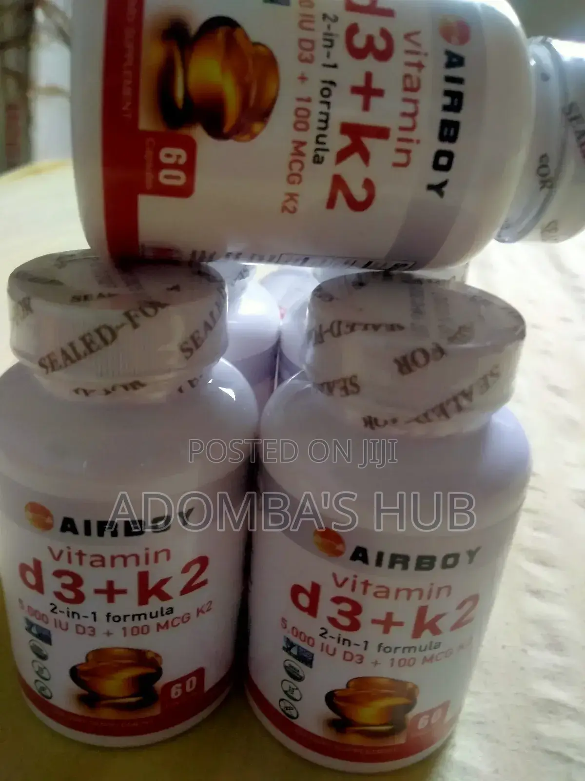 Airboy Vitamin D3+ 5000iu 100mcg for Strong Bones and Heart 60 Caps!
