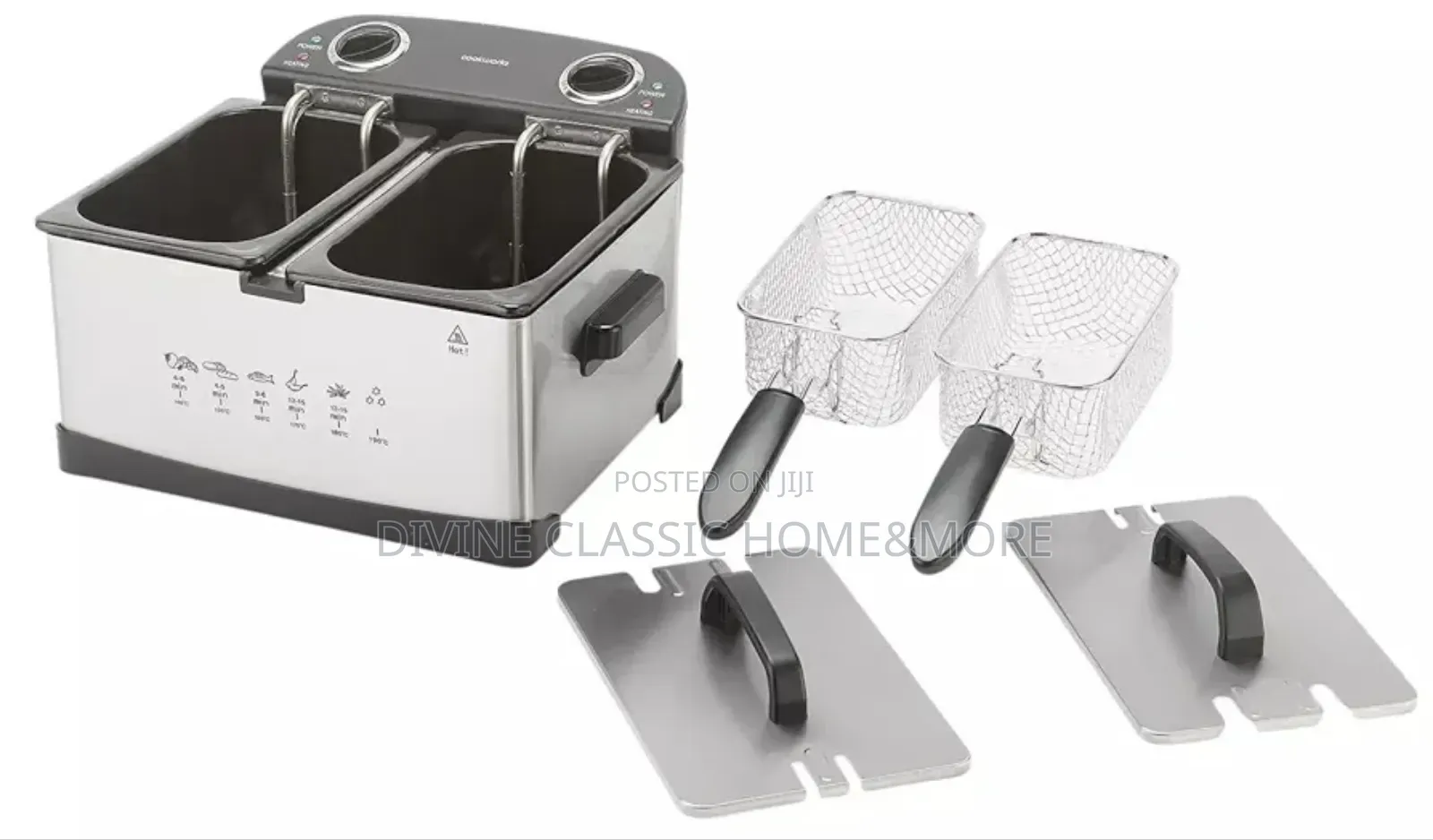 Cookworks Stainless Steel Twin Professional Deep Fryer 5lit