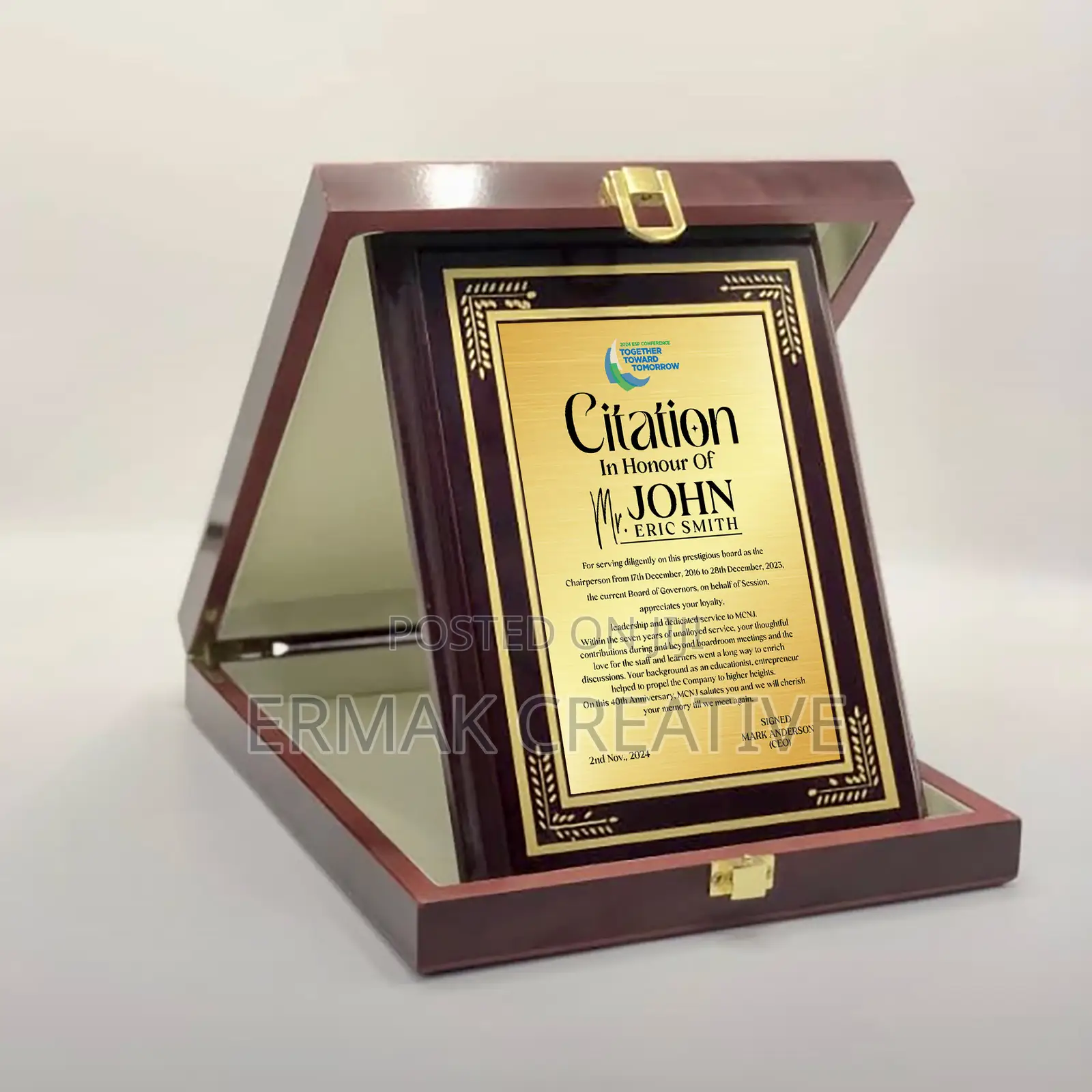 A4 Wooden Plaque With Case