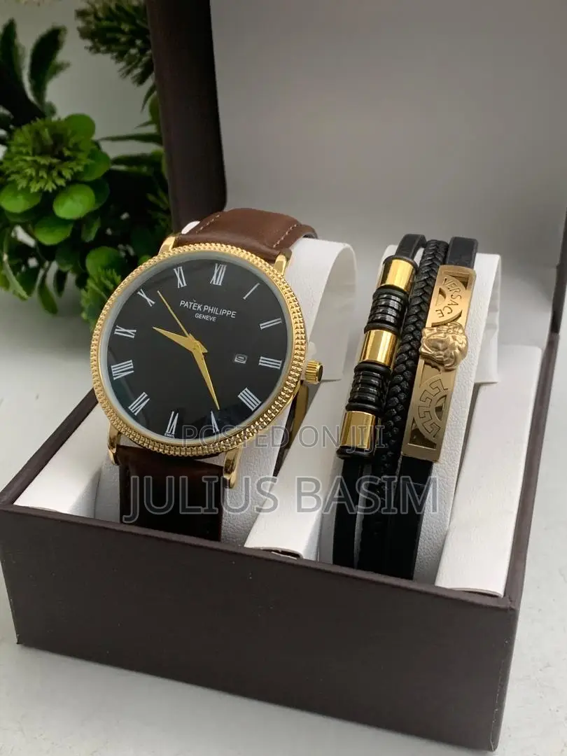 Patek Leather Watch in Box