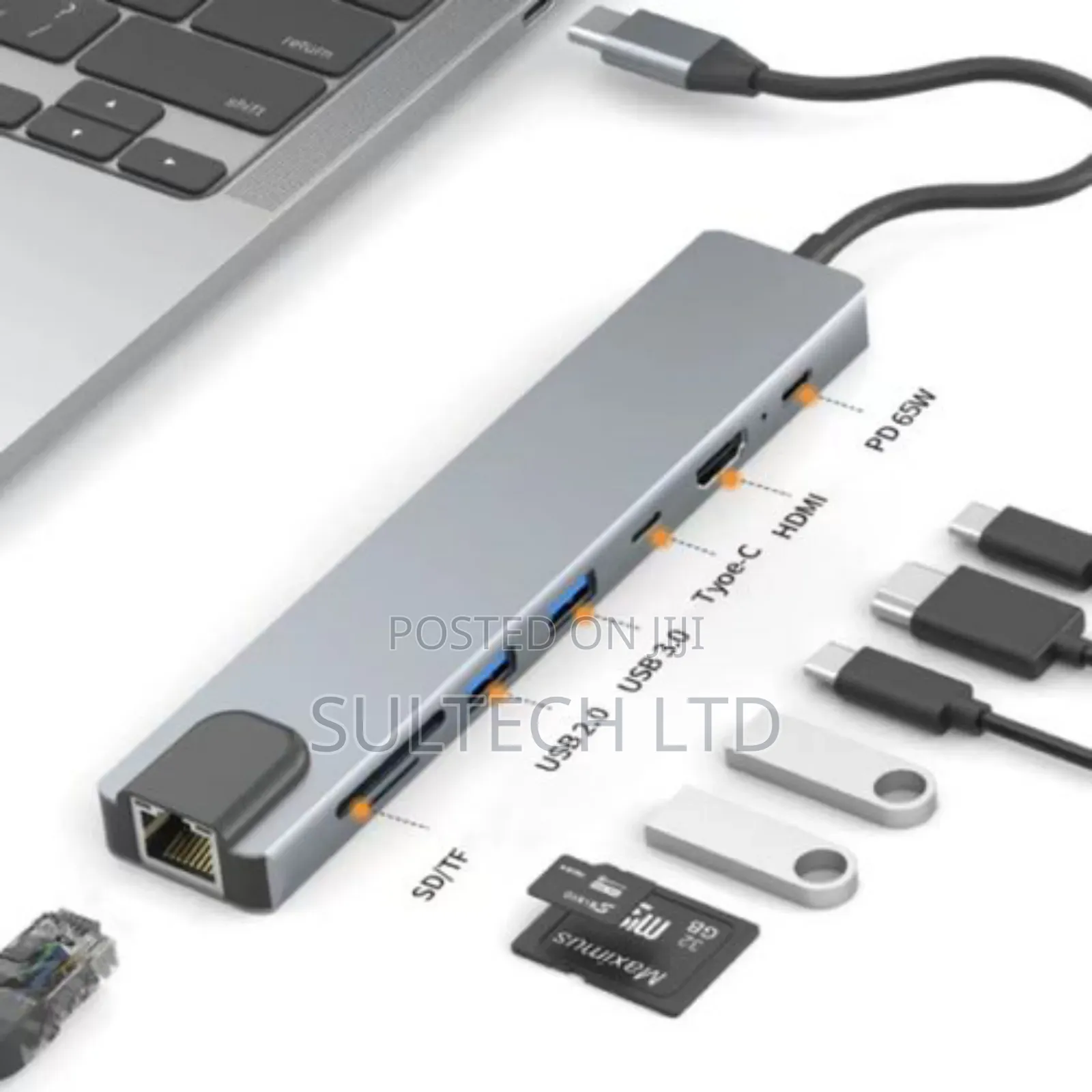 Type-C to HDTV 8 in 1 Adapter
