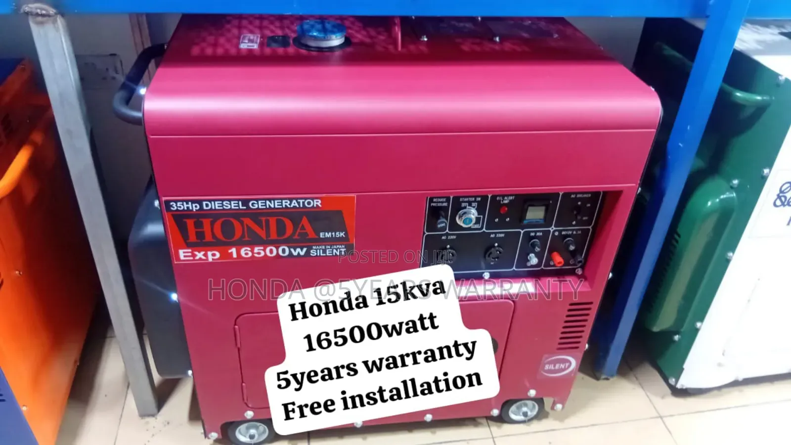 Downtown Energy Solutions Honda 15kva 16500watt Generator