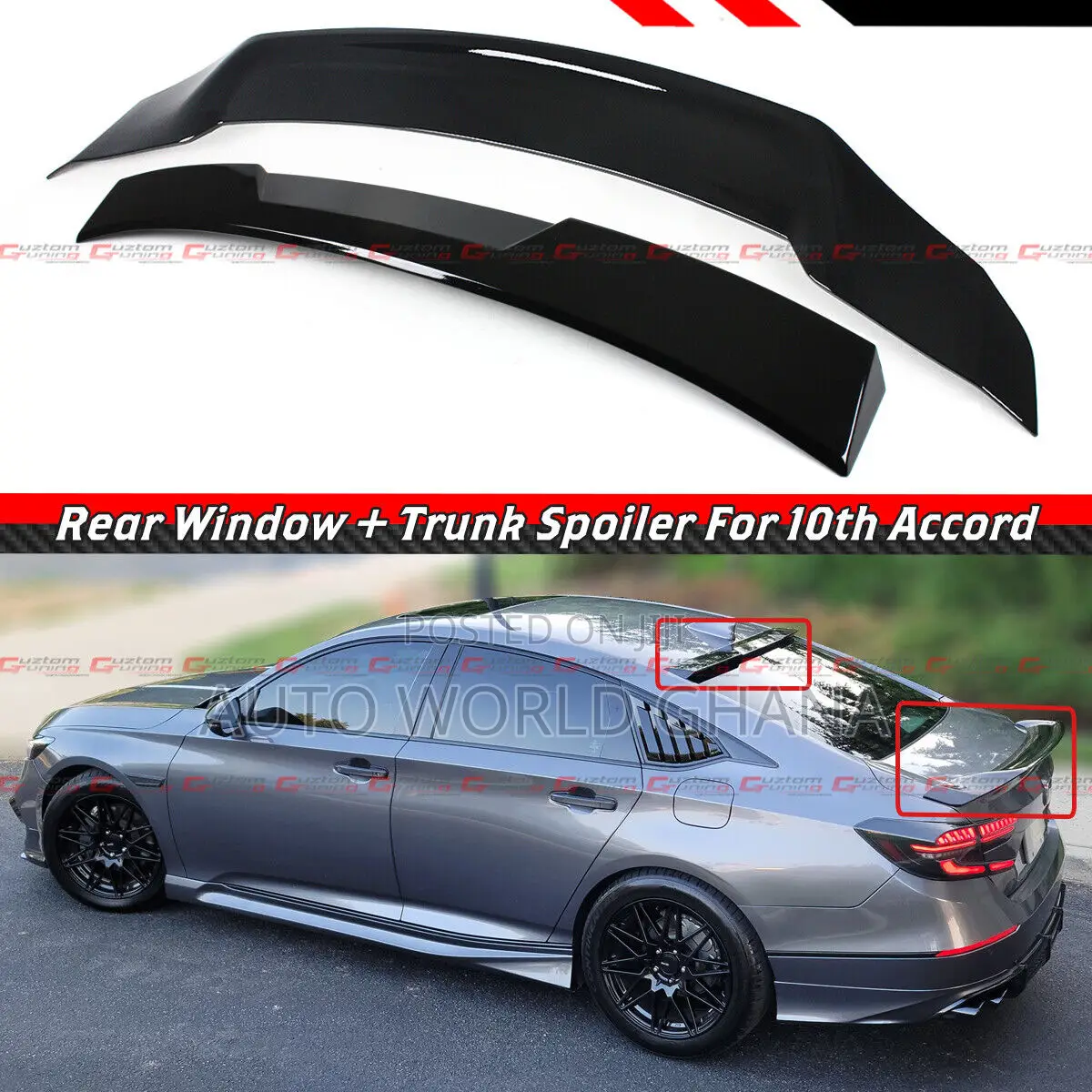 Honda Accord 10th Gen  Rear Roof And Boot Spoiler 2018-2022