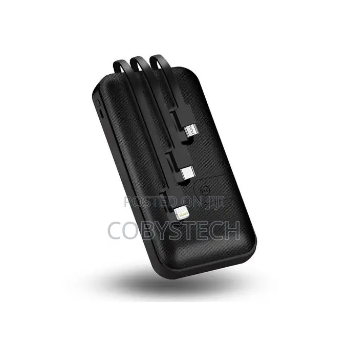 30,000mah Power Bank With Charging Cable - Black